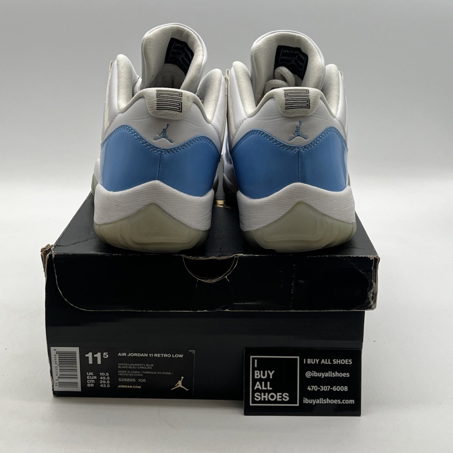 Size 11.5 - Air Jordan 11 Retro Low UNC 2017 (528895-106)