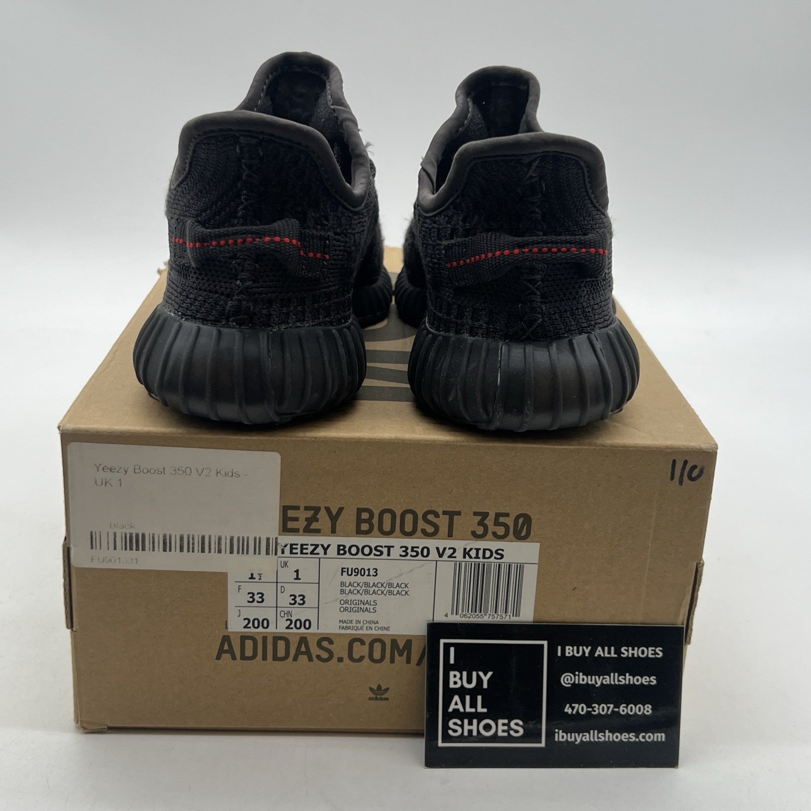 Size 1.5 - Adidas Yeezy Boost 350 V2 Non-Reflective Kids (FU9013)