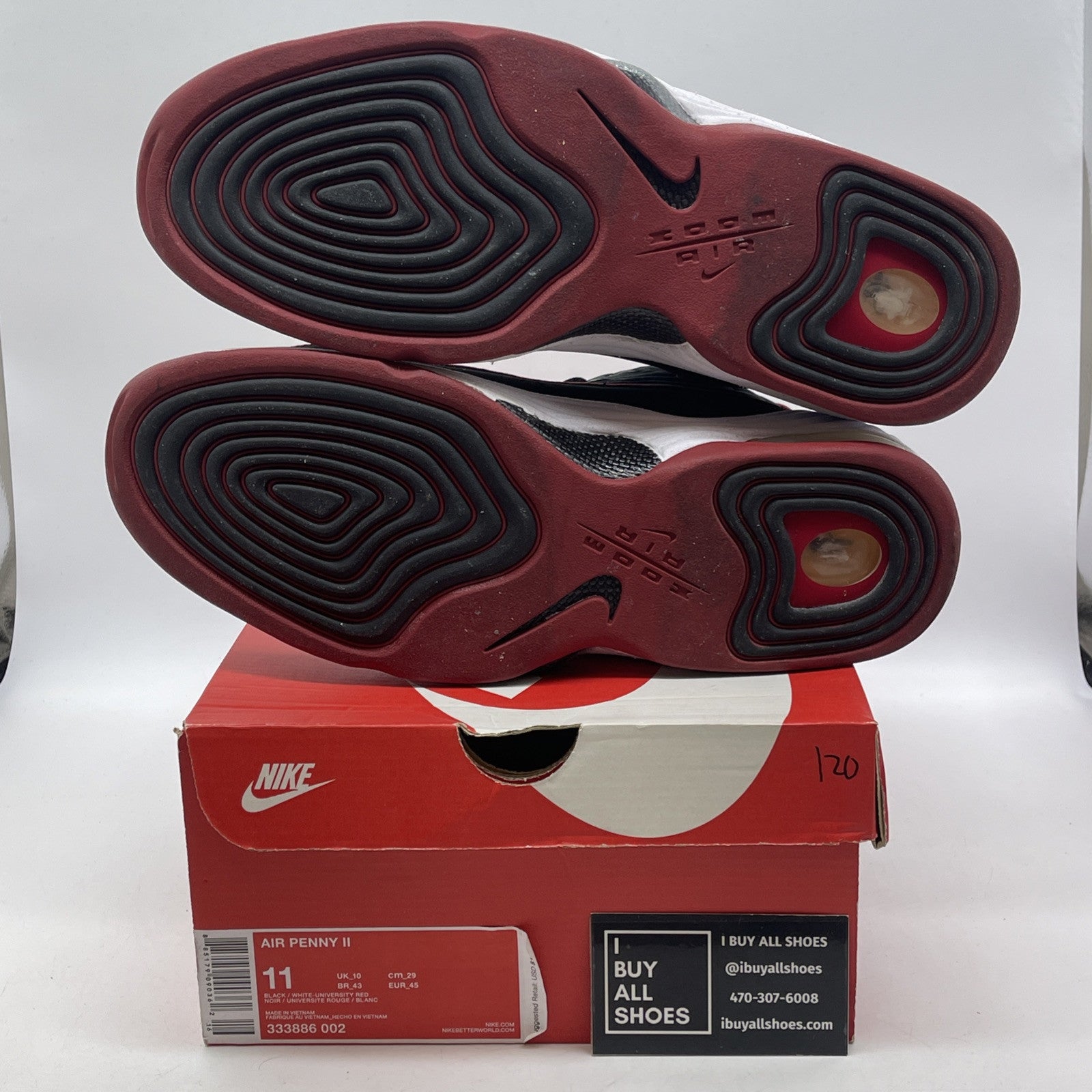 Size 11 - Nike Air Penny 2 2016 Miami Heat Black Suede (333886-002)