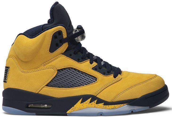 Size 9.5 - Air Jordan 5 Retro SP Michigan Yellow Blue Suede (CQ9541-704)