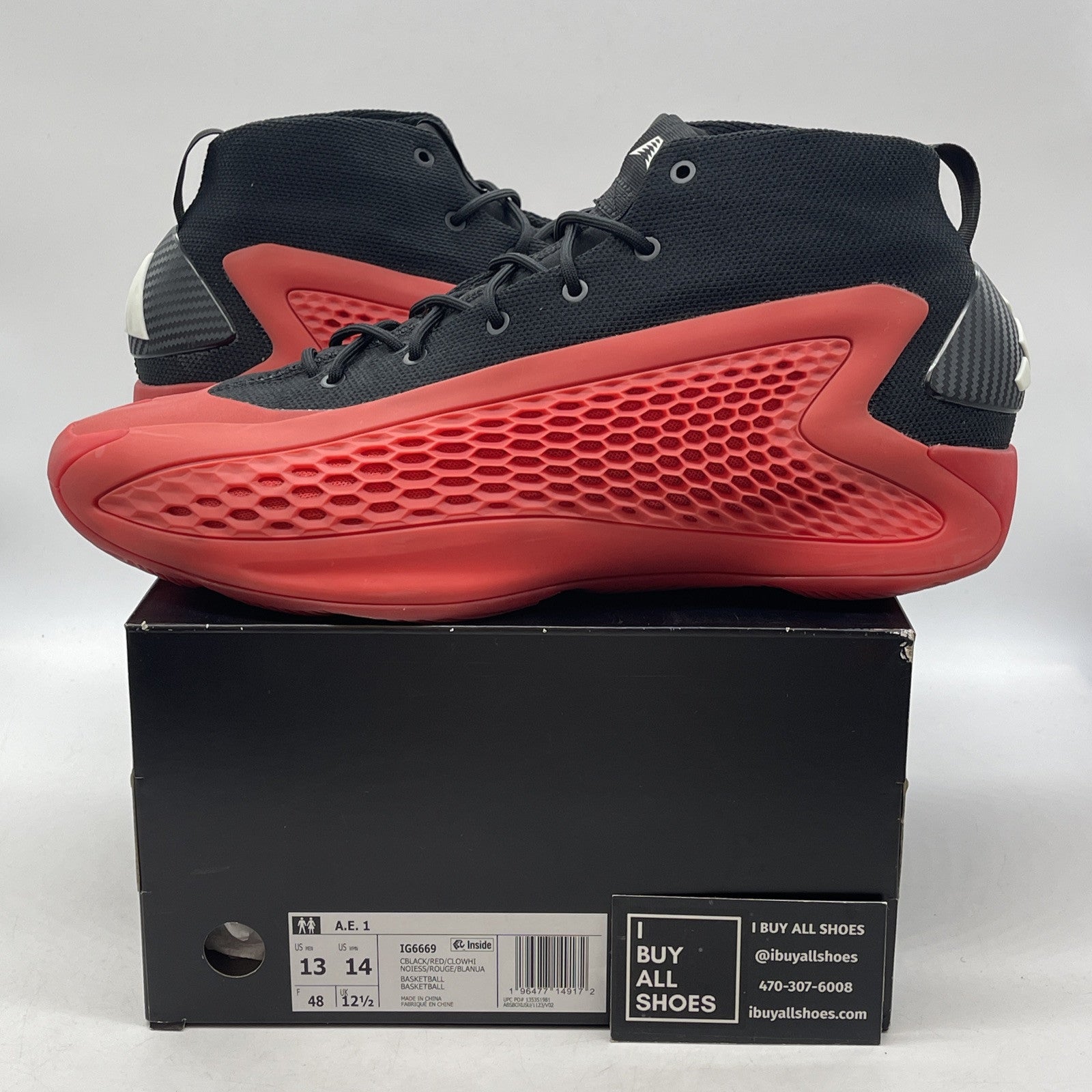 Size 13 - adidas AE 1 Pure Ruby Red Black White Suede (IG6669)