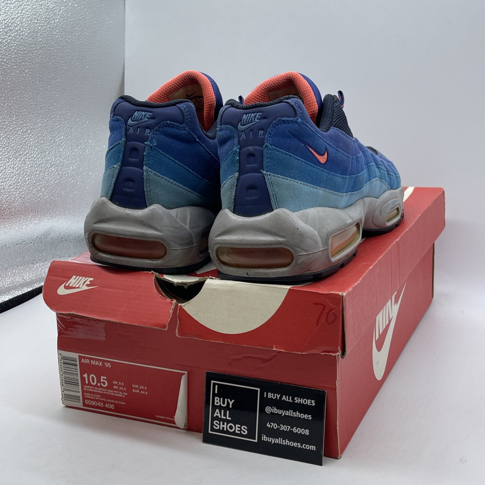 Size 10.5 - Nike Air Max 95 University Blue Suede Leather (609048-406)