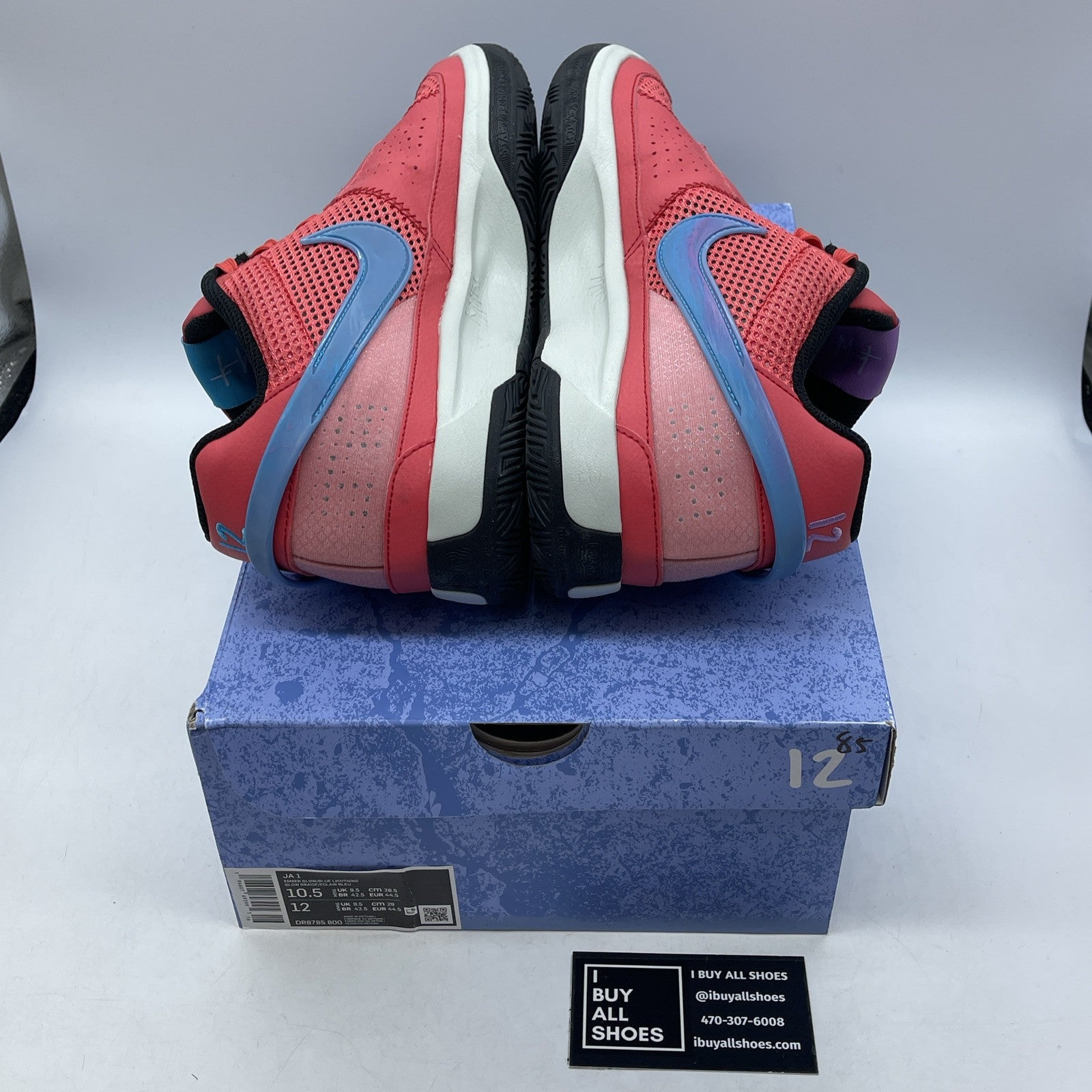 Size 10.5 - Nike Ja 1 Fuel Pink Blue Suede Leather (DR8785-800)