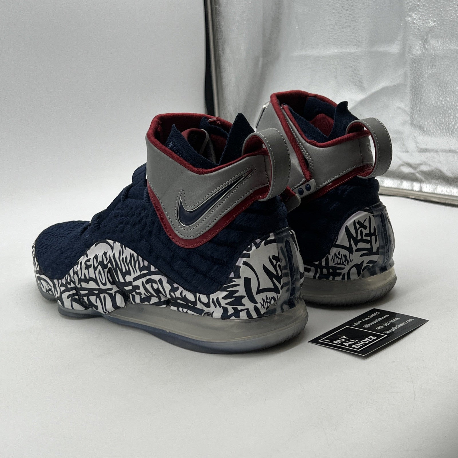 Size 11.5 - Nike LeBron 17 LeBron 4 Cold Blue Graffiti (CT6047-400)