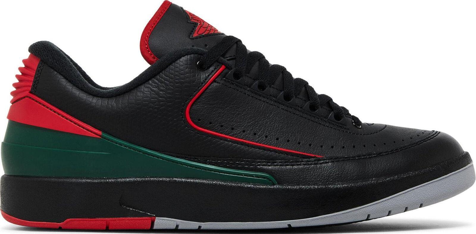Size 9.5 - Air Jordan 2 Retro Low Christmas Black Leather (DV9956-006)