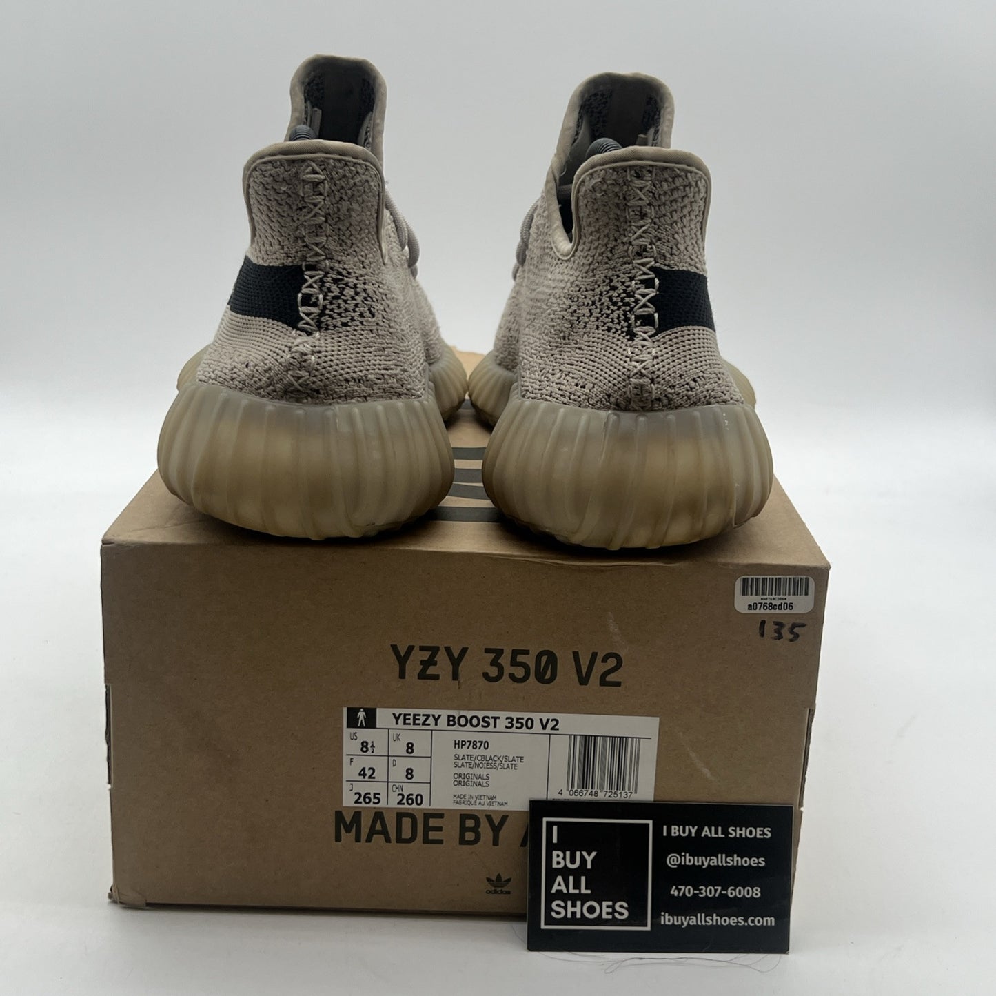 Size 8.5 - Adidas Yeezy Boost 350 V2 Low Slate (HP7870)