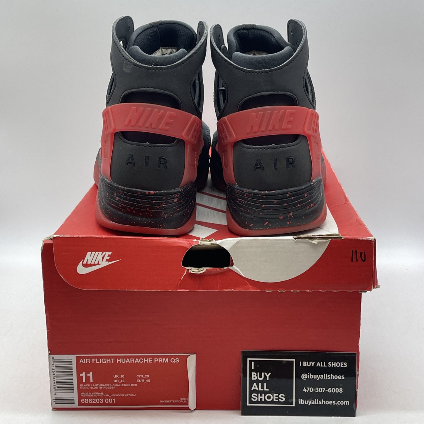 Size 11 - Nike Air Flight Huarache PRM QS Love/Hate Pack Suede (686203-001)