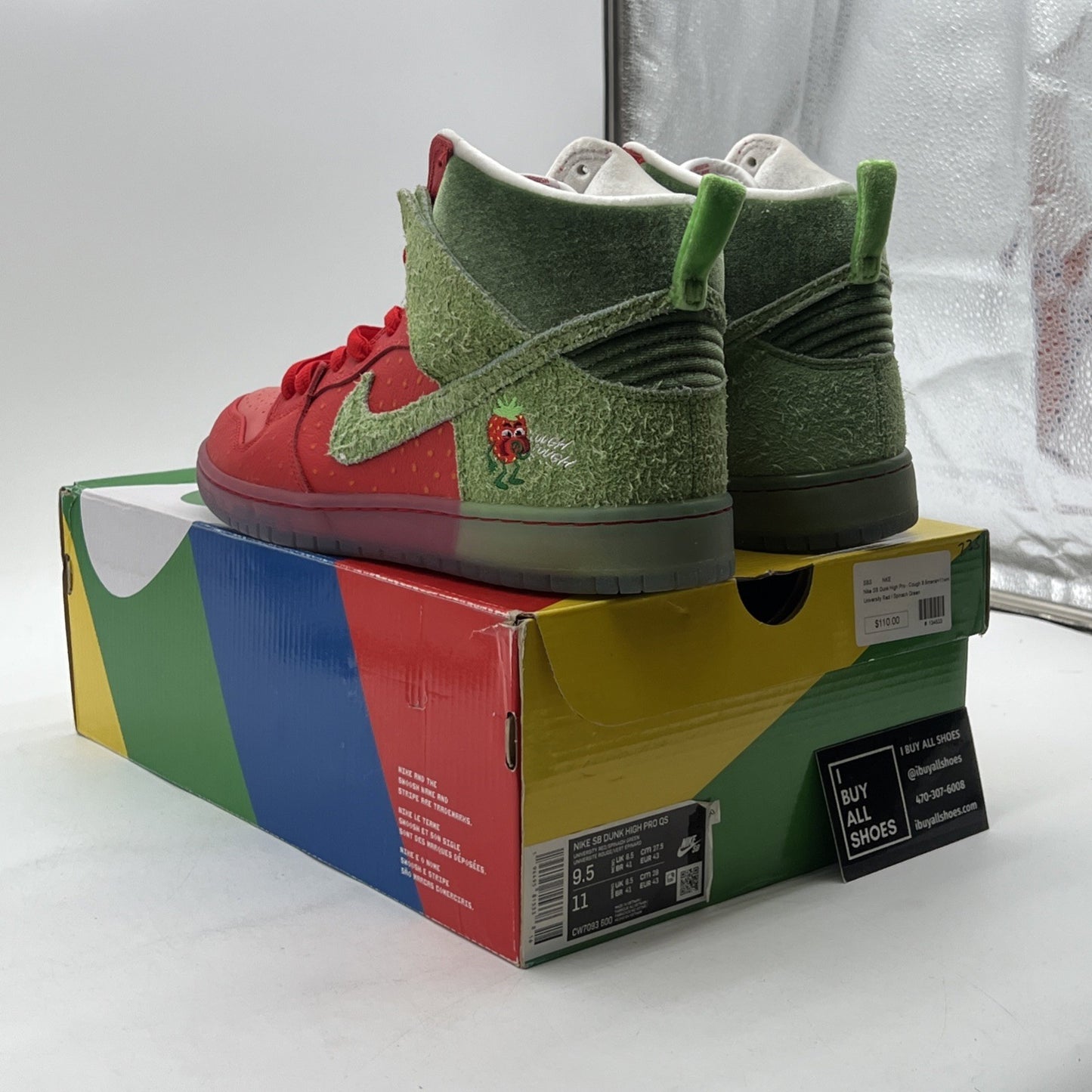 Size 9.5 - Nike SB Dunk High Strawberry Cough (CW7093-600)