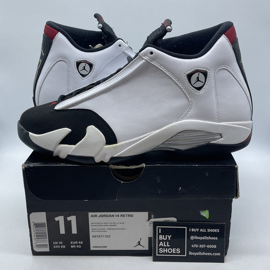 Size 11 - Air Jordan 14 Retro 2014 Black Toe White Suede Leather (487471-102)