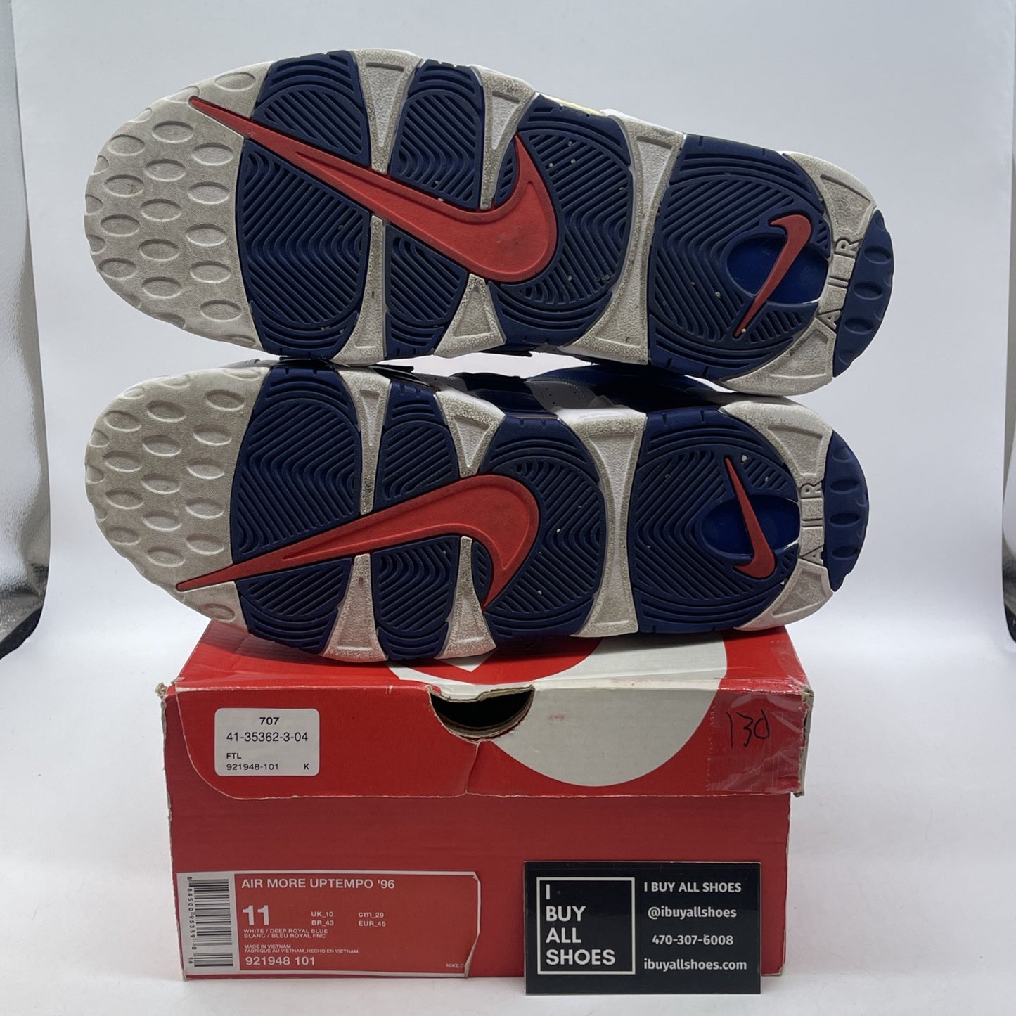 Size 11 - Nike Air More Uptempo Knicks Blue White Suede Leather (921948-101)