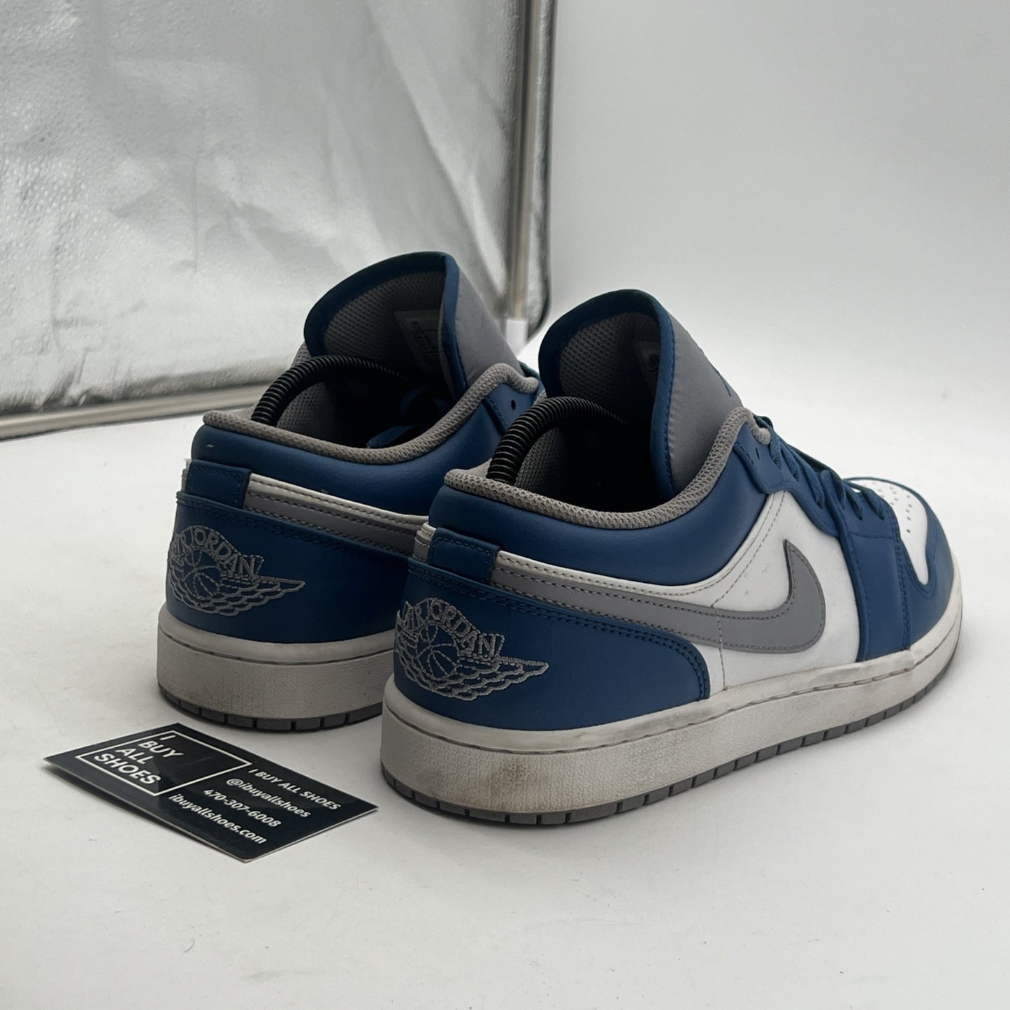 Size 10 - Air Jordan 1 Low True Blue Cement (533588-412)