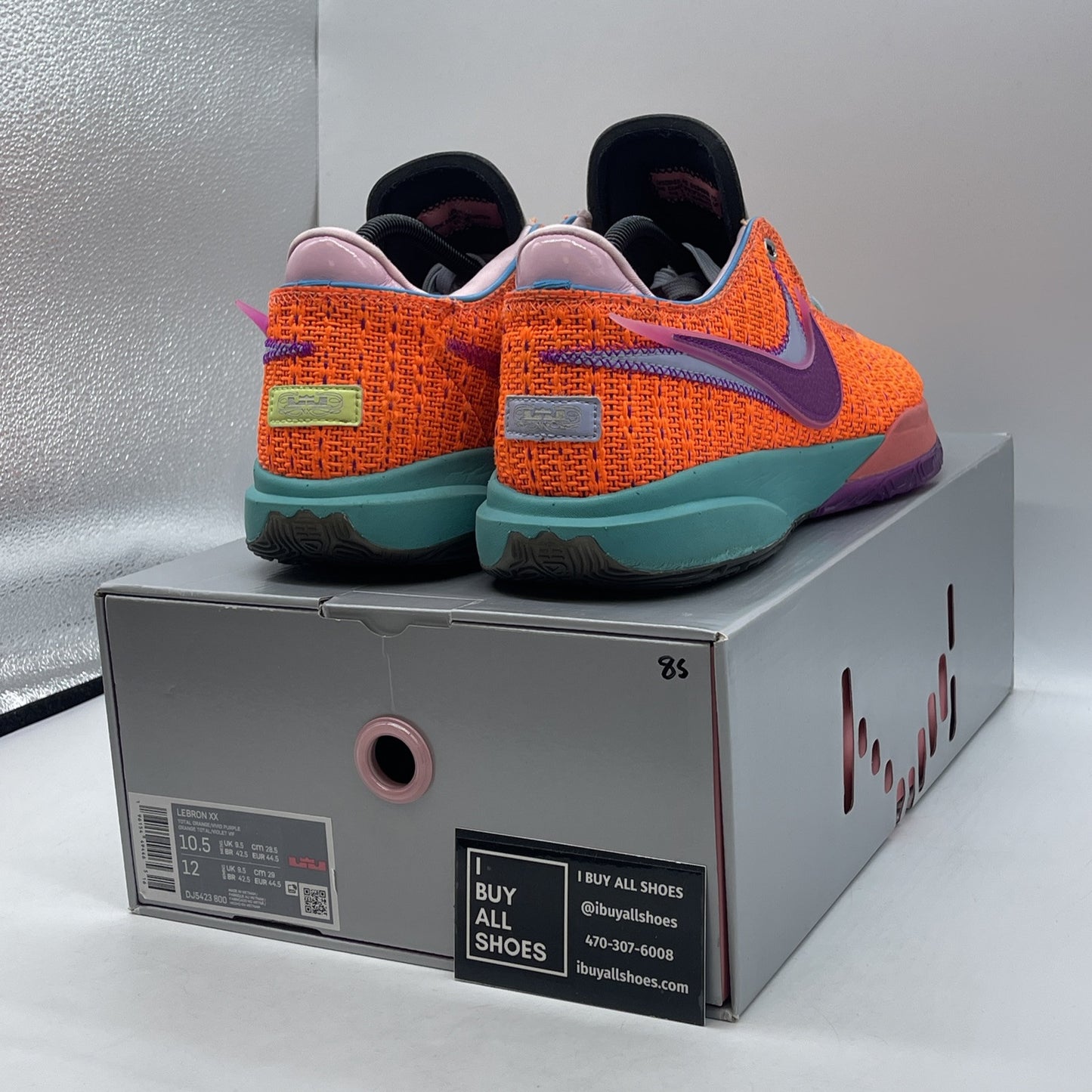 Size 10.5 - Nike LeBron 20 Chosen 1 Orange Purple Suede Leather (DJ5423-800)