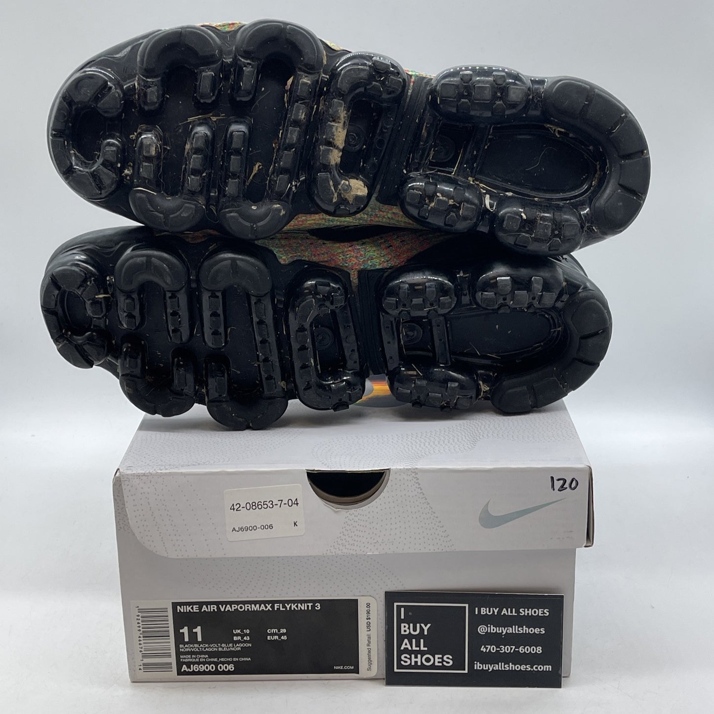 Size 11 - Nike Air VaporMax Flyknit 3 Multi-Color Suede Leather (AJ6900-006)