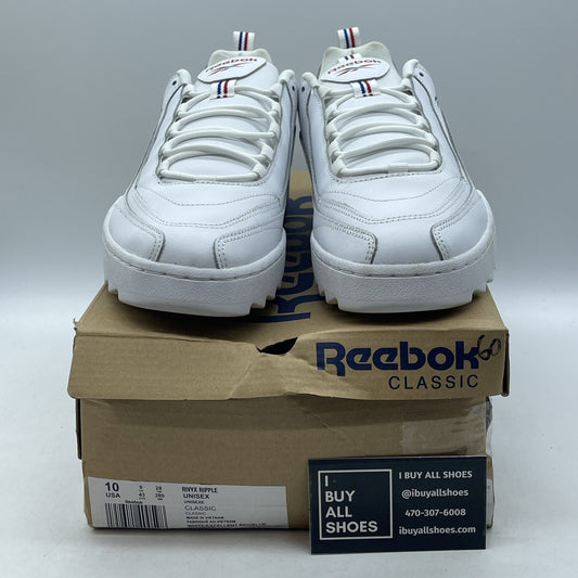 Size 10 - Reebok Mens Rivyx Ripple Sneakers White Leather Suede  (DV6619)