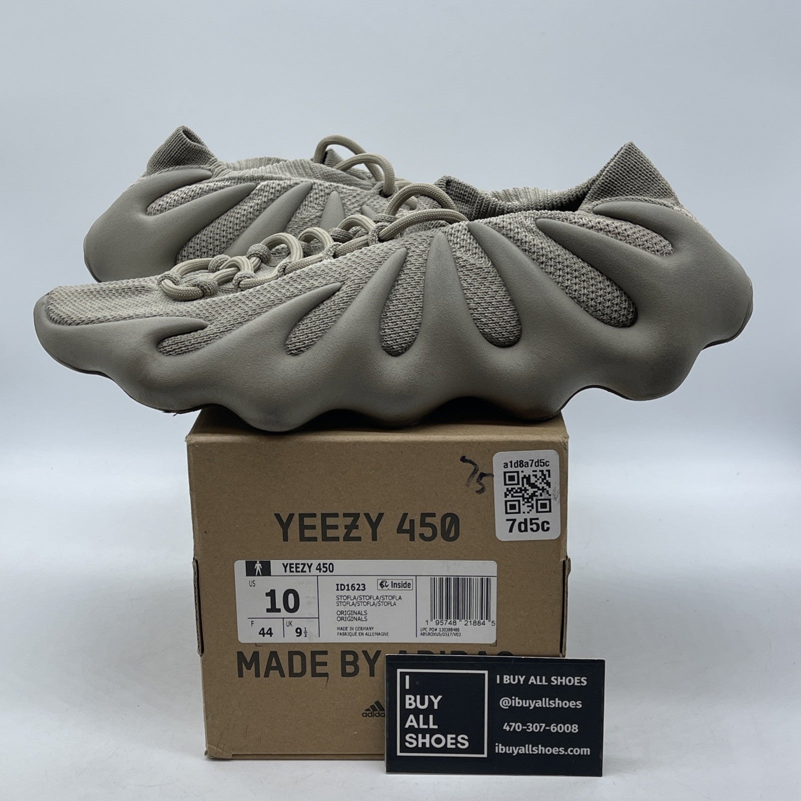 Size 10 - Adidas Yeezy 450 Stone Flax Brown Suede (ID1623)