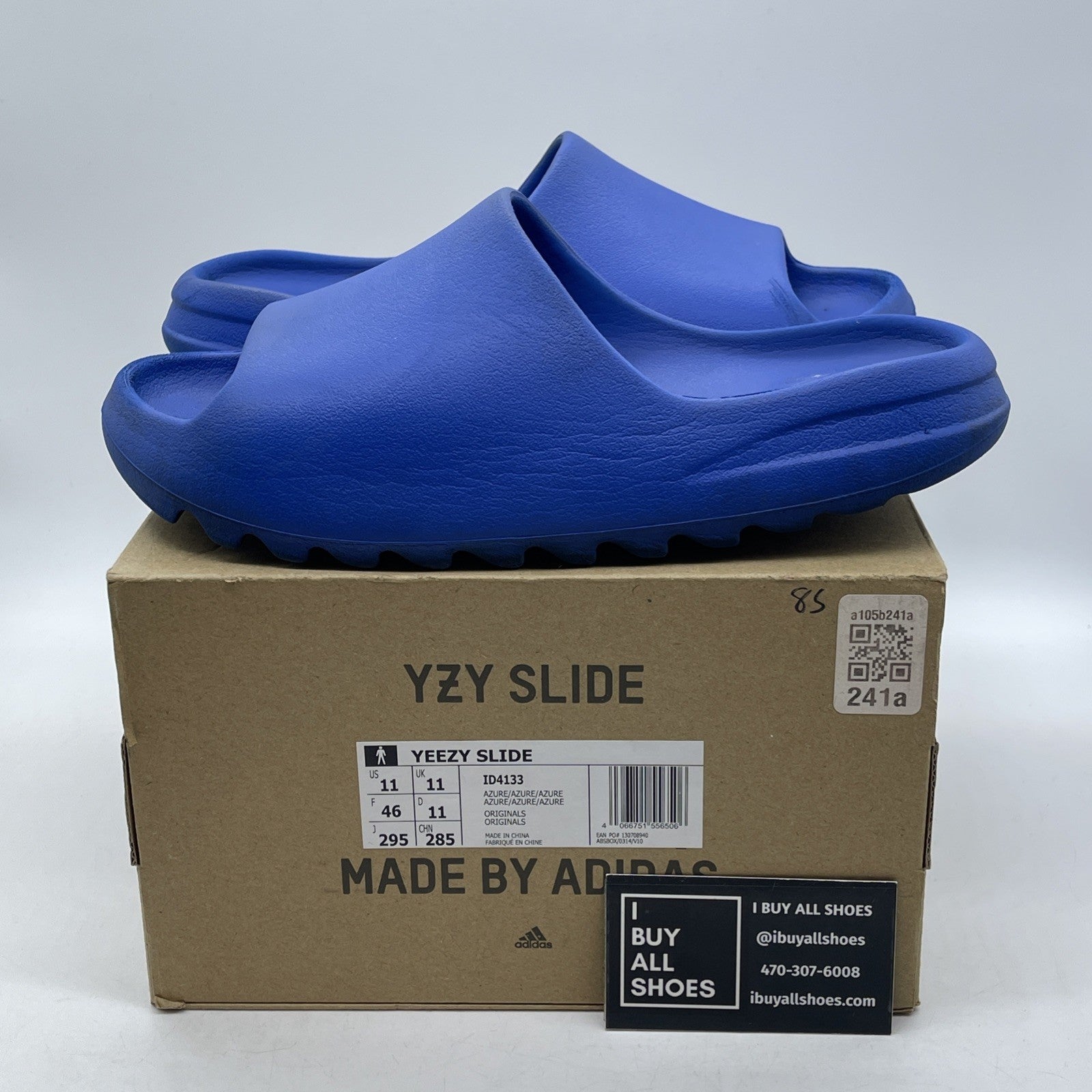 Size 11 - Adidas Yeezy Slide Azure Blue Rubber  (ID4133)