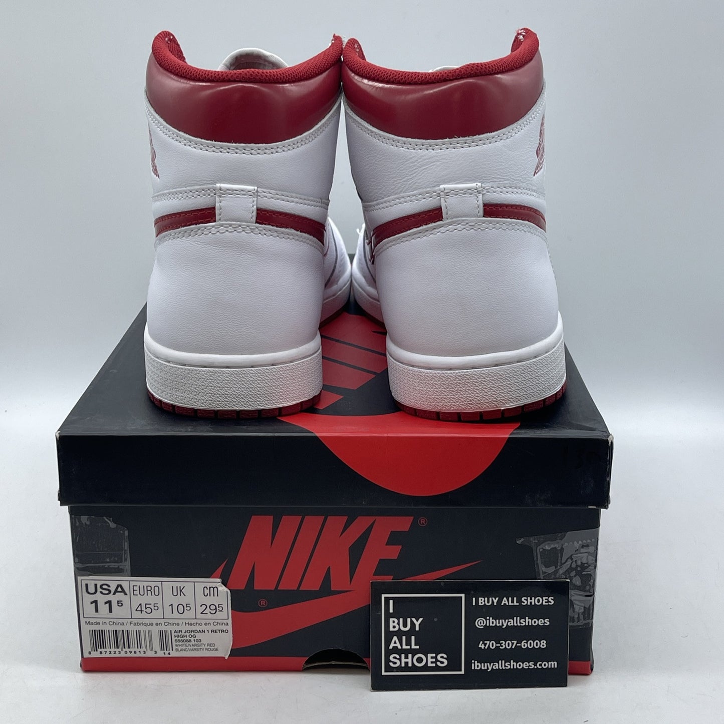 Size 11.5 - Air Jordan 1 Retro OG High Metallic Red White Leather (DH6927-017)