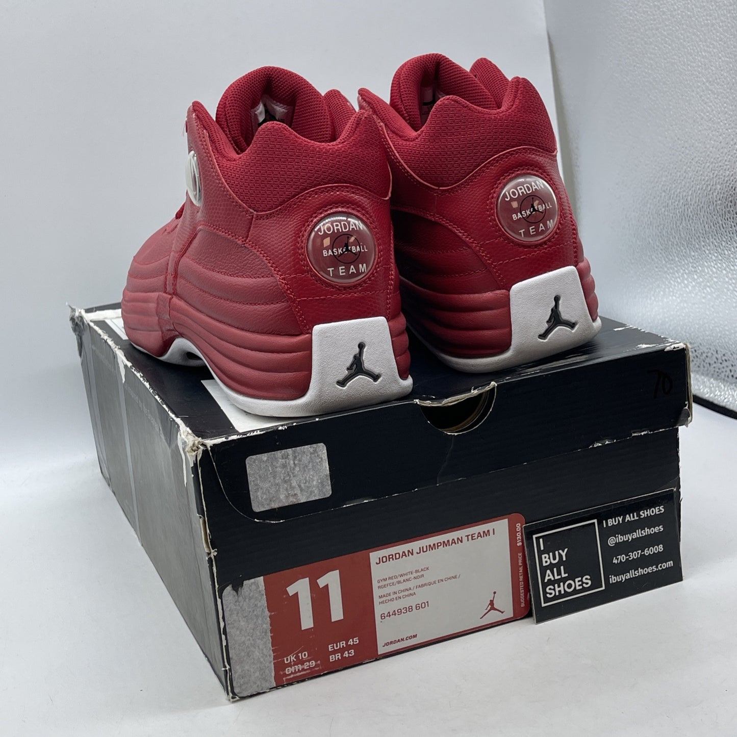Size 11 - Jordan Jumpman Team 1 Red White  Black Leather (644938-601)