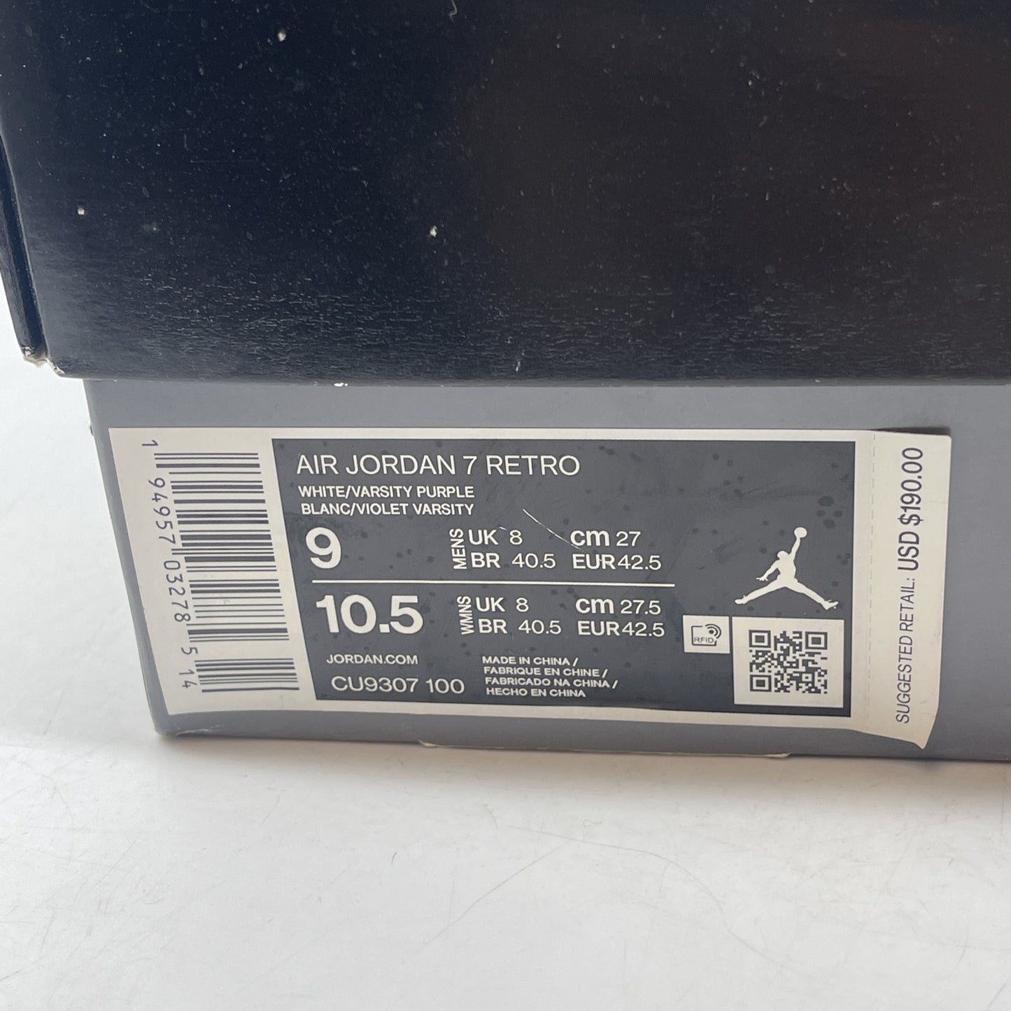 Size 9 - Air Jordan 7 Retro 2021 Flint Grey White Suede Leather (CU9307-100)