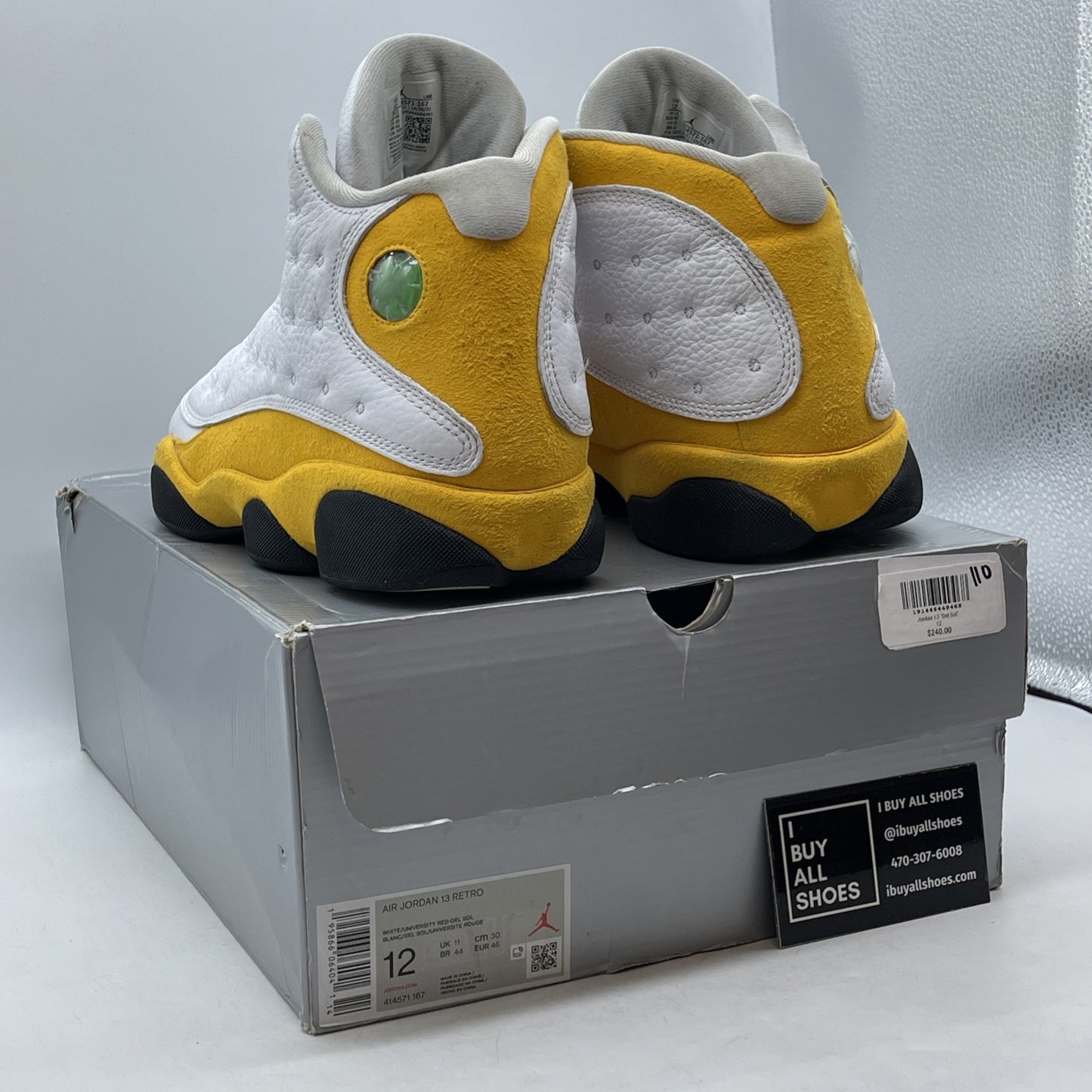 Size 12 - Jordan 13 Del Sol Yellow White Suede Leather (414571-167)