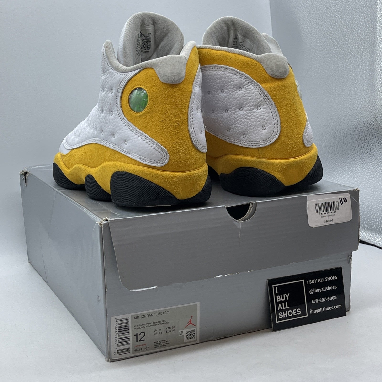 Size 12 - Jordan 13 Del Sol Yellow White Suede Leather (414571-167)
