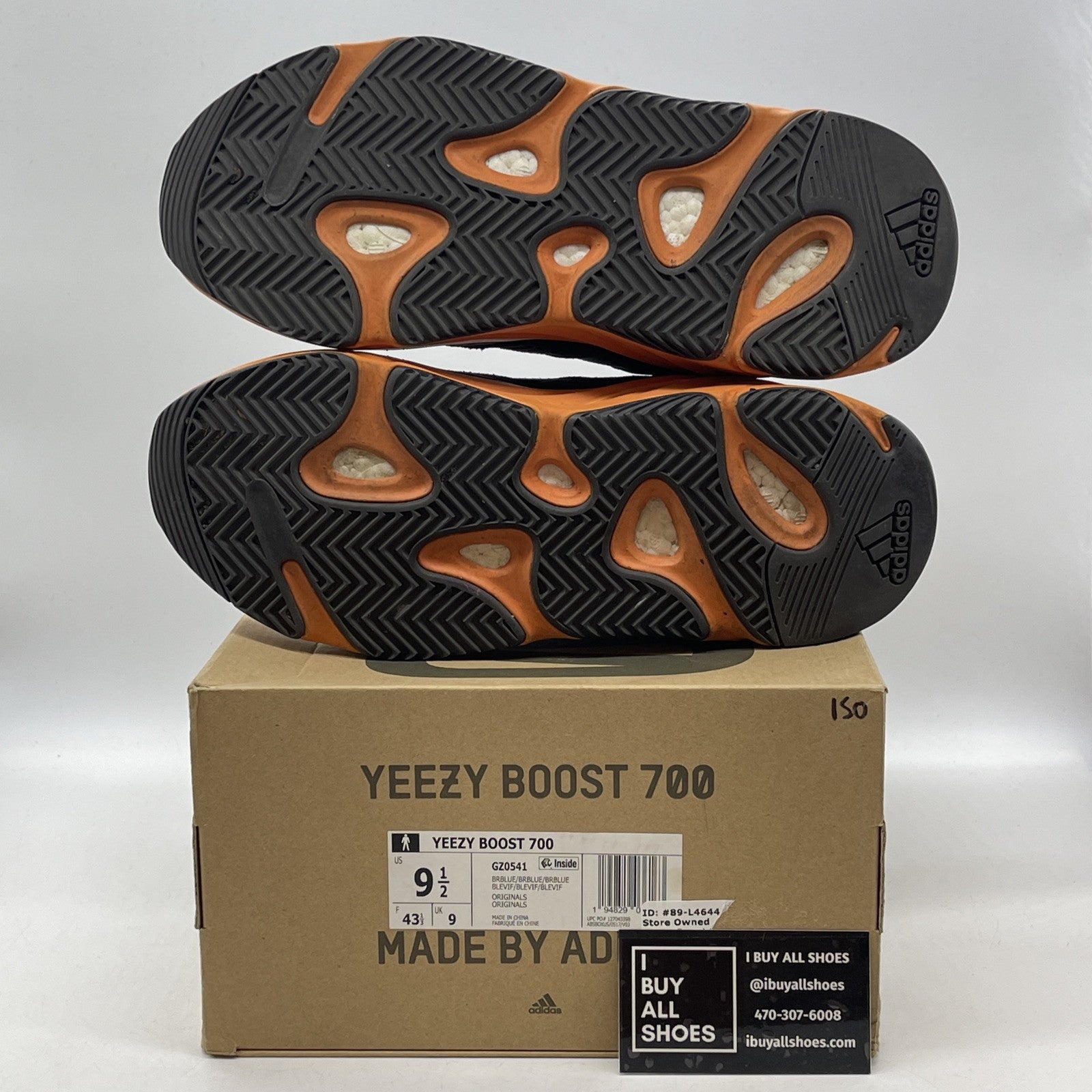 Size 9.5 - adidas Yeezy Boost 700 Bright Blue Black Orange Suede (GZ0541)