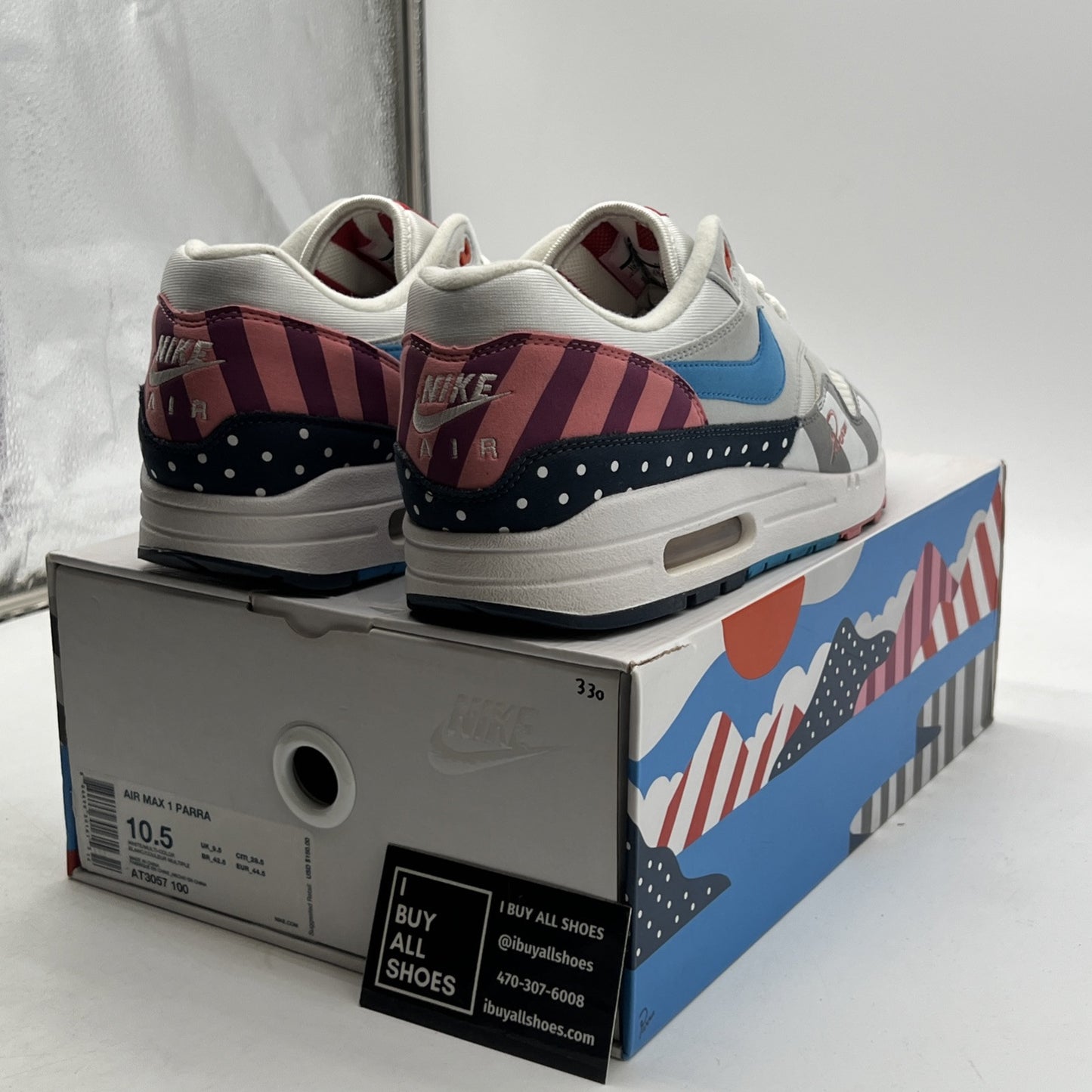 Size 10.5 - Nike Parra x Air Max 1 White (AT3057-100)
