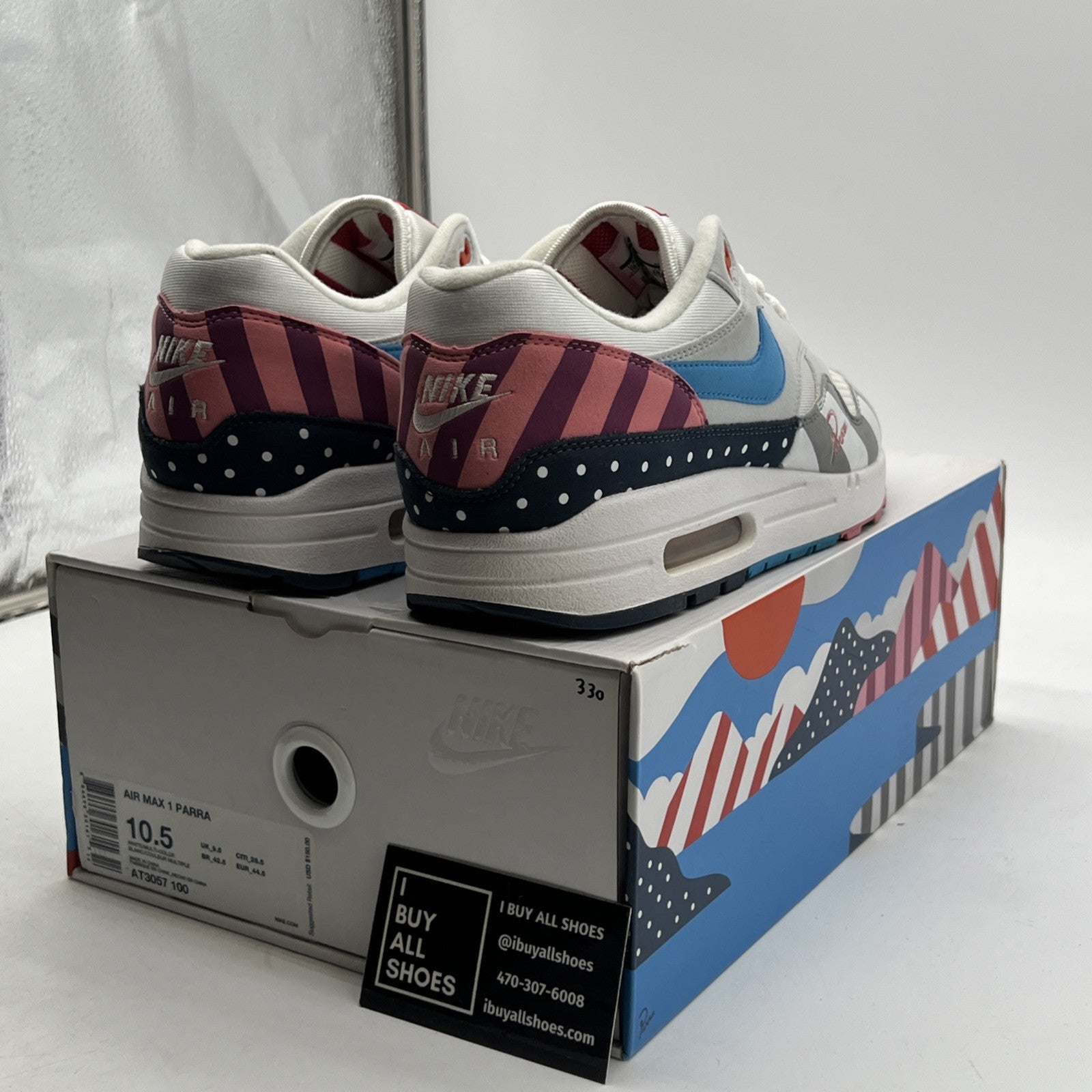 Size 10.5 - Nike Parra x Air Max 1 White (AT3057-100)
