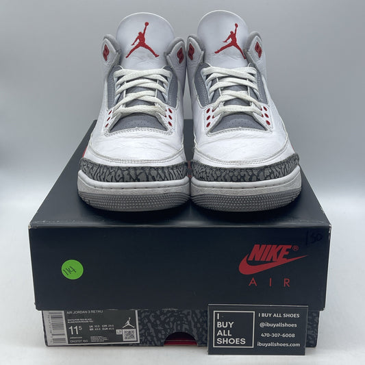 Size 11.5 - Jordan 3 Retro Mid Fire Red White Grey Suede Leather (DN3707-160)