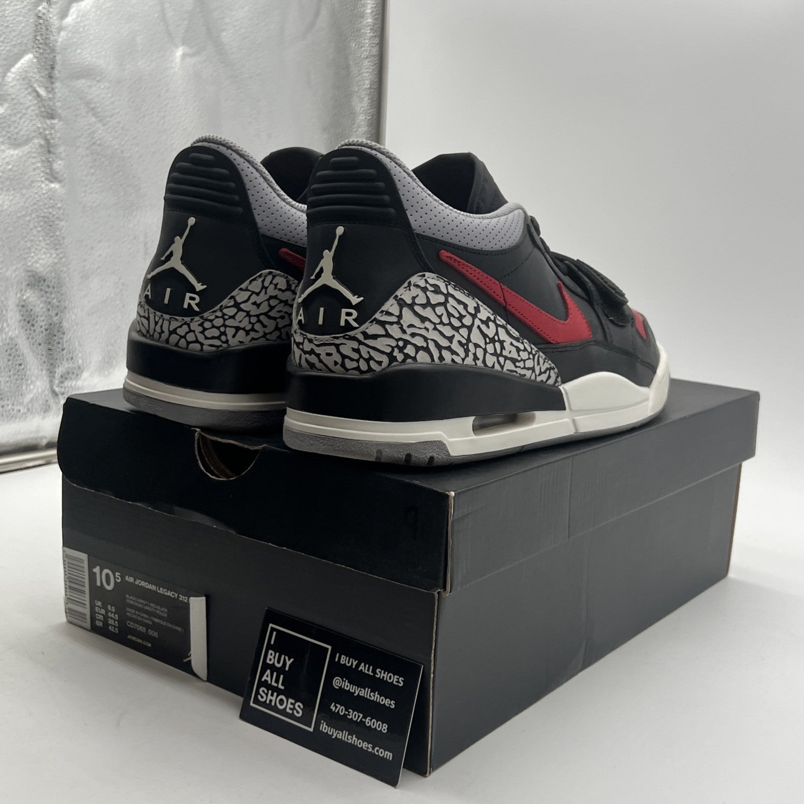 Size 10.5 - Jordan Legacy 312 Low Bred Cement (CD7069-006)