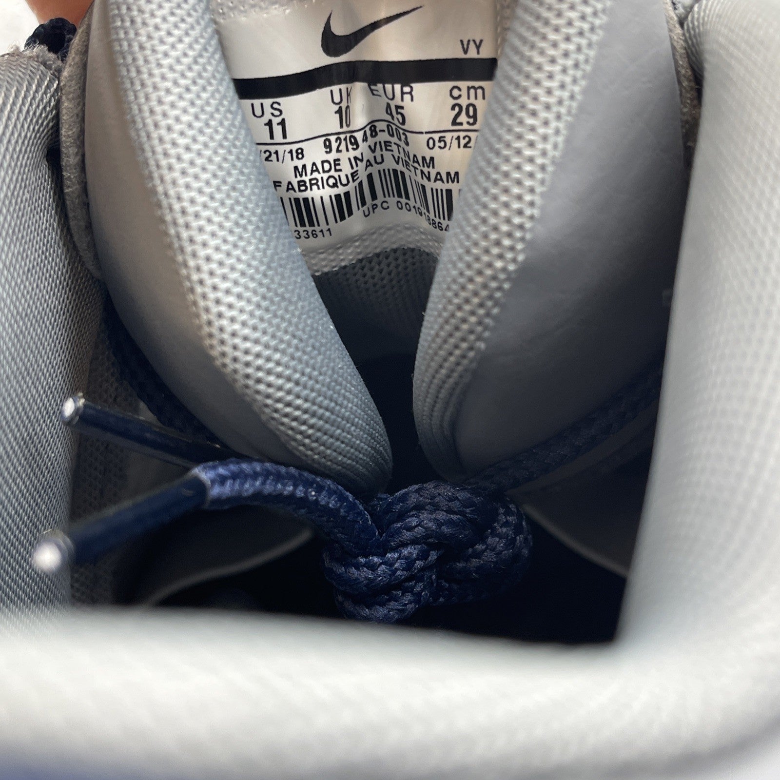 Size 11 - Nike Air More Uptempo Georgetown Blue Grey Leather Suede (921948-003)