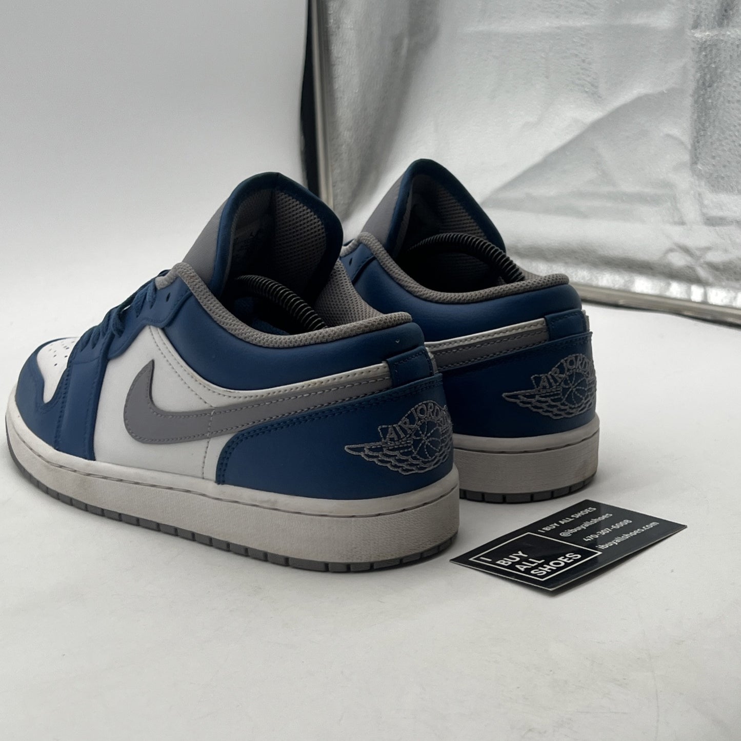 Size 10 - Air Jordan 1 Low True Blue Cement (533588-412)