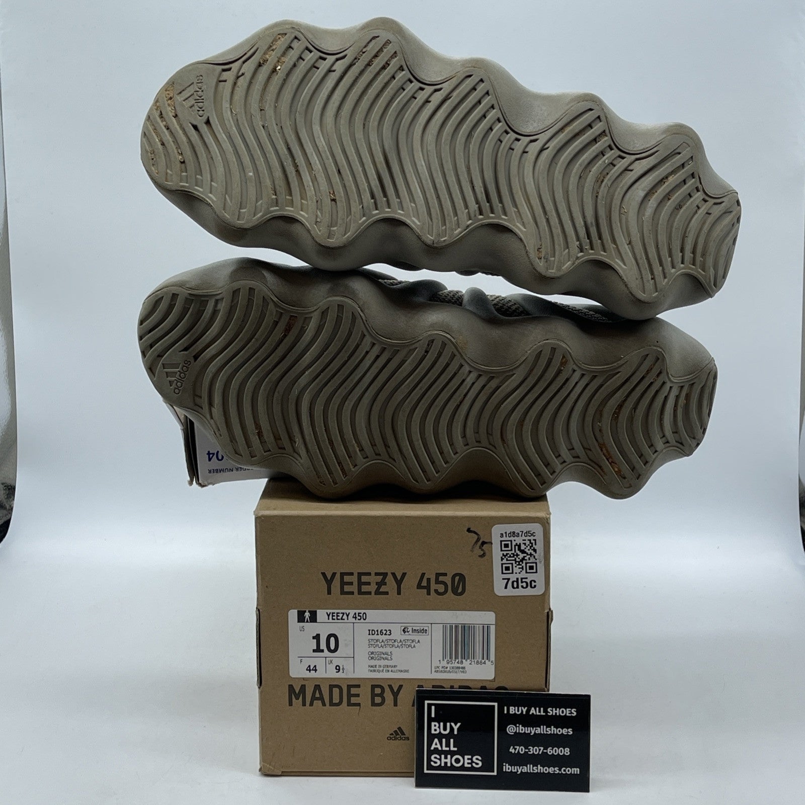 Size 10 - Adidas Yeezy 450 Stone Flax Brown Suede (ID1623)