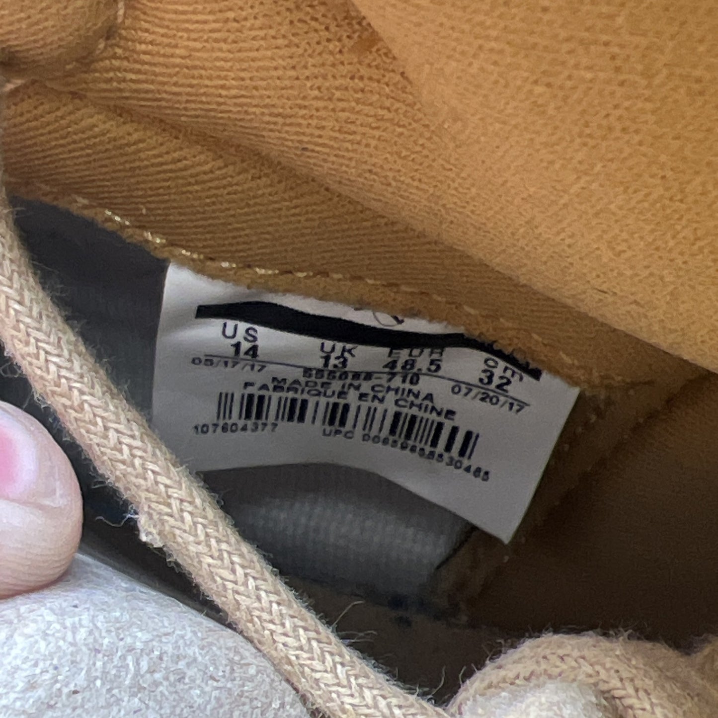 Size 14 - Air Jordan 1 Retro OG High Wheat (555088-710)