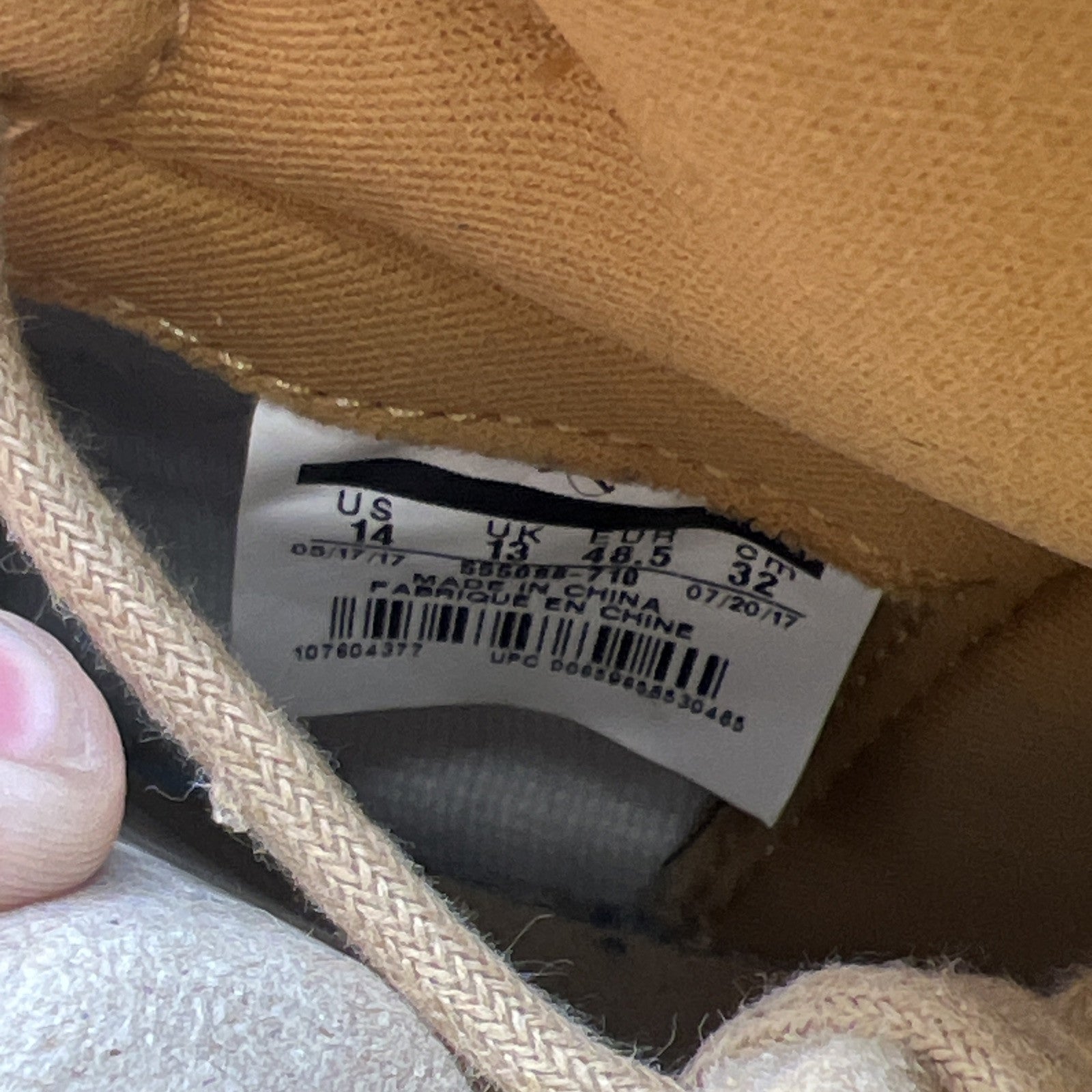 Size 14 - Air Jordan 1 Retro OG High Wheat (555088-710)