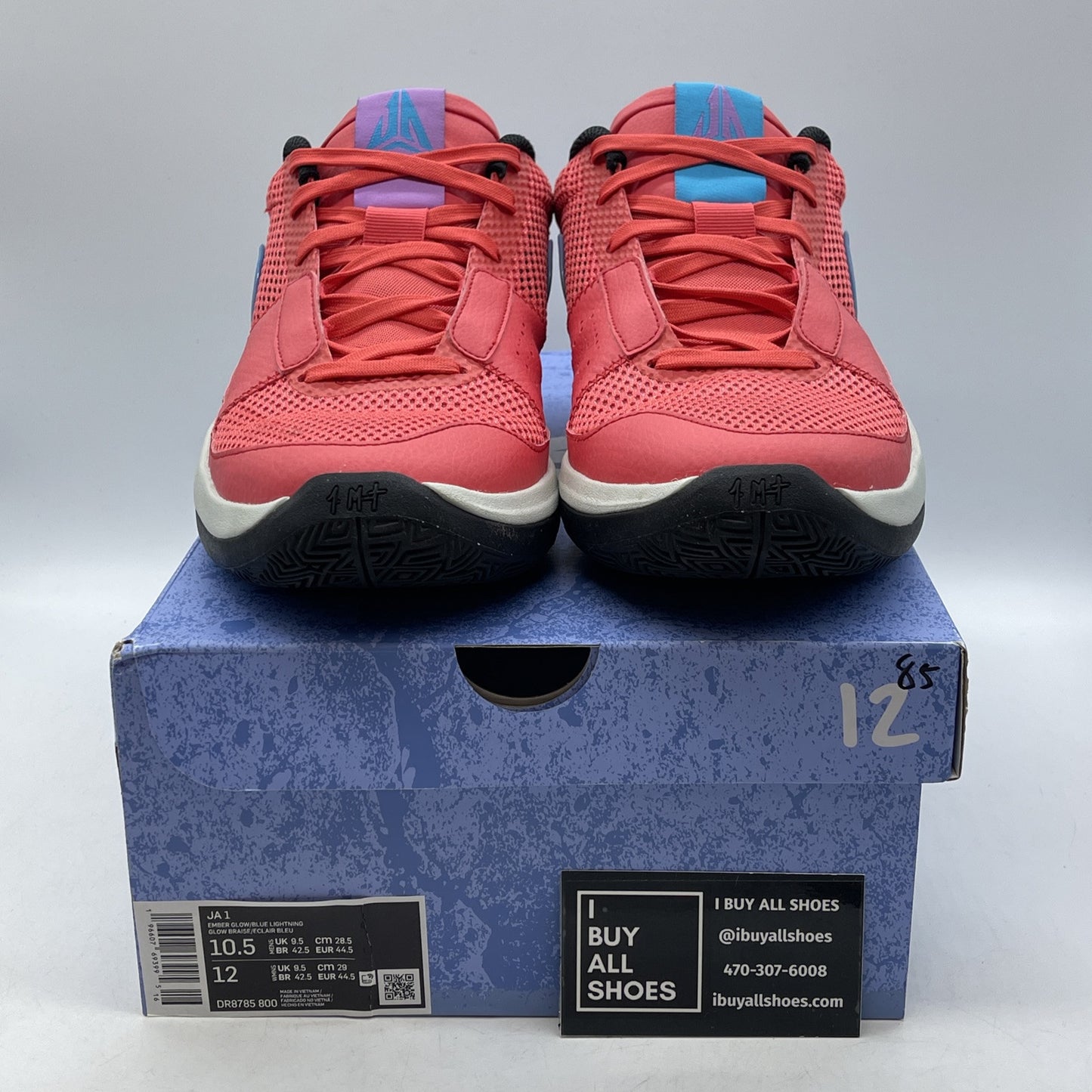 Size 10.5 - Nike Ja 1 Fuel Pink Blue Suede Leather (DR8785-800)