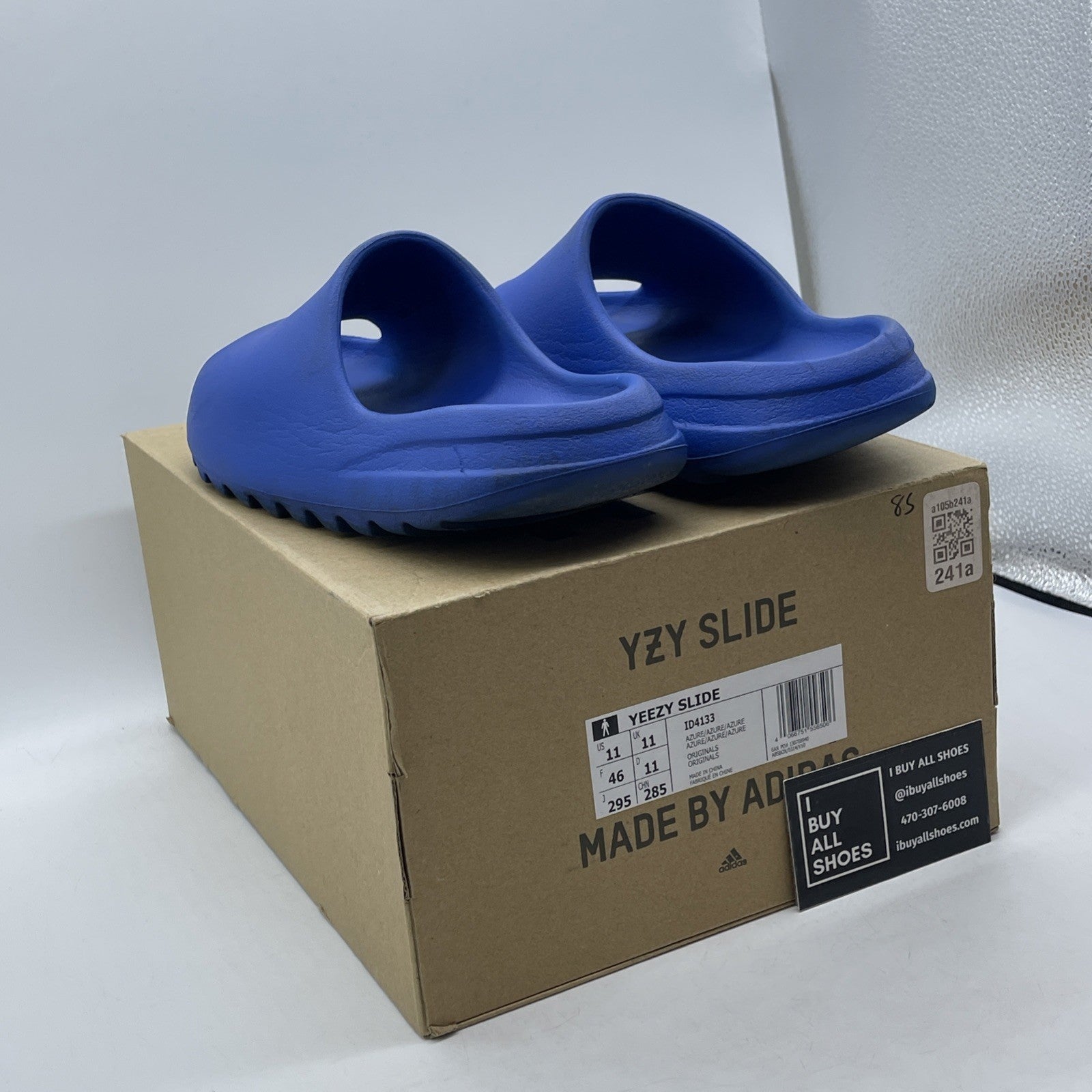 Size 11 - Adidas Yeezy Slide Azure Blue Rubber  (ID4133)