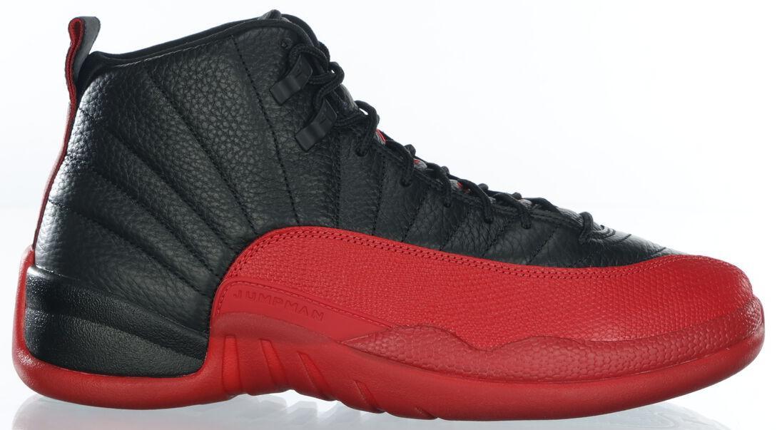 Size 9.5 - Air Jordan 12 Retro 2025 Flu Game Black Red Leather (CT8013-002)