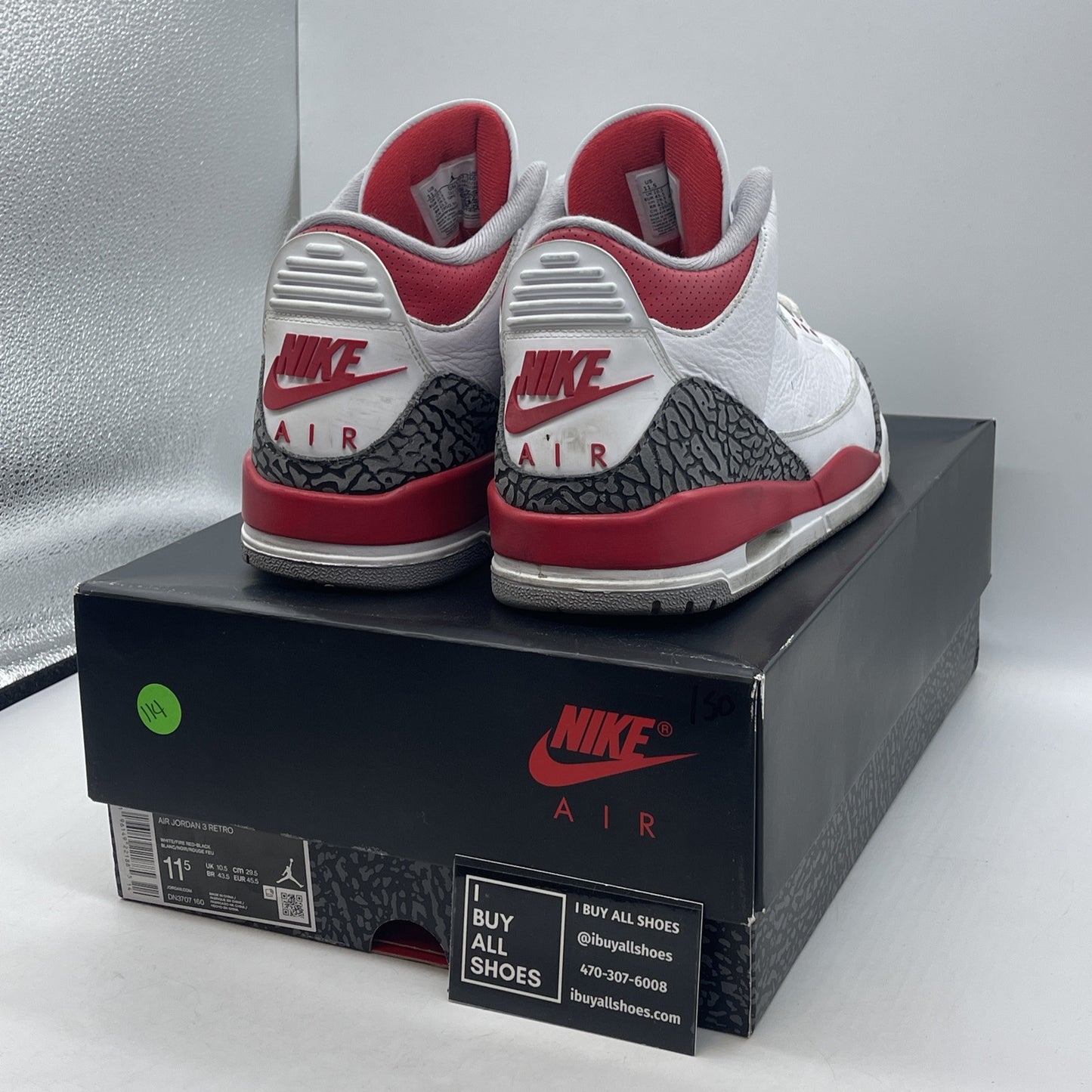 Size 11.5 - Jordan 3 Retro Mid Fire Red White Grey Suede Leather (DN3707-160)