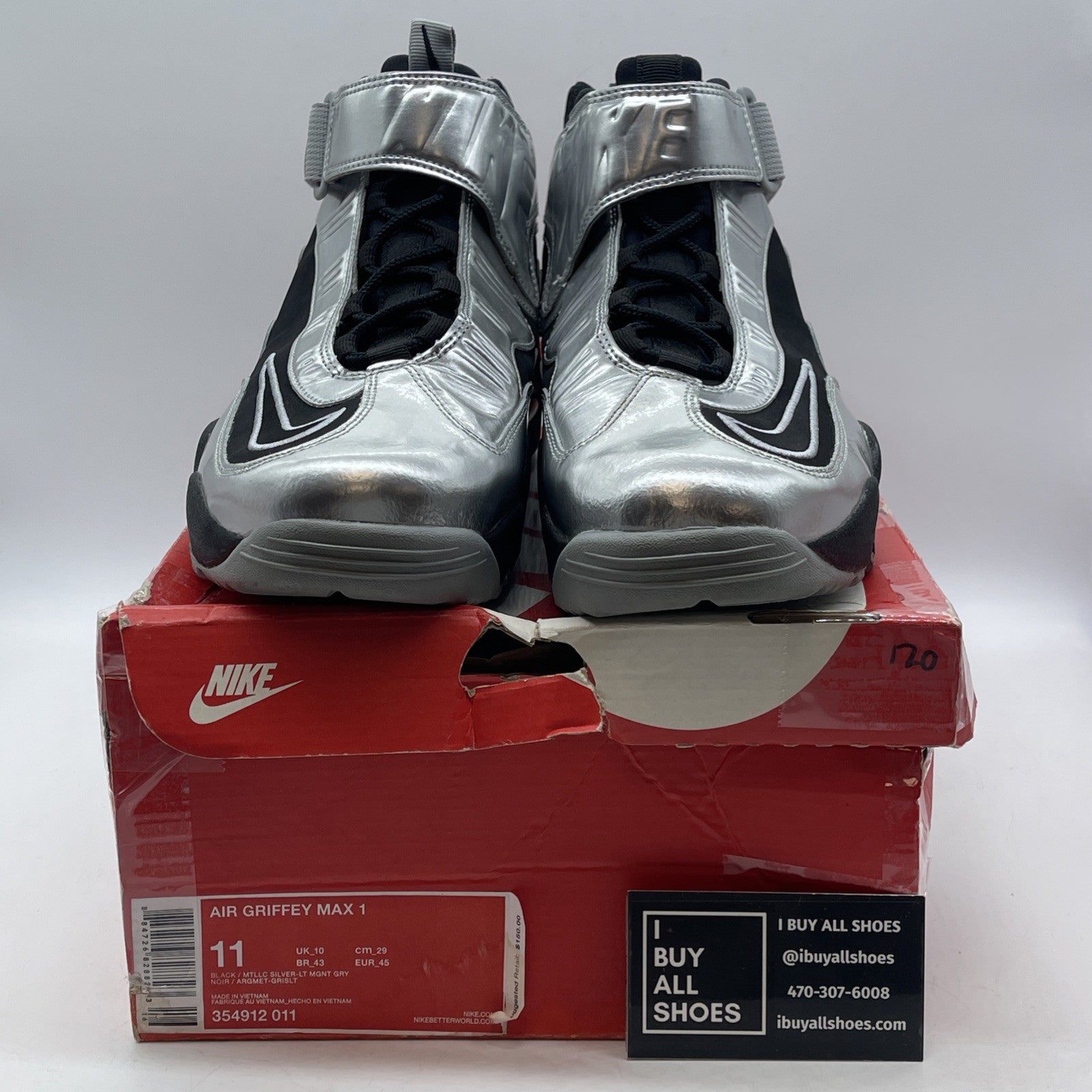 Size 11 - Nike Air Griffey Max 1 Black Metallic Suede Leather (354912-011)