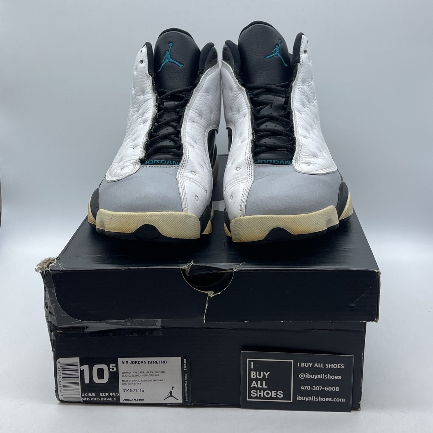 Size 10.5 - Air Jordan 13 Retro Barons Grey White Leather (414571-115)