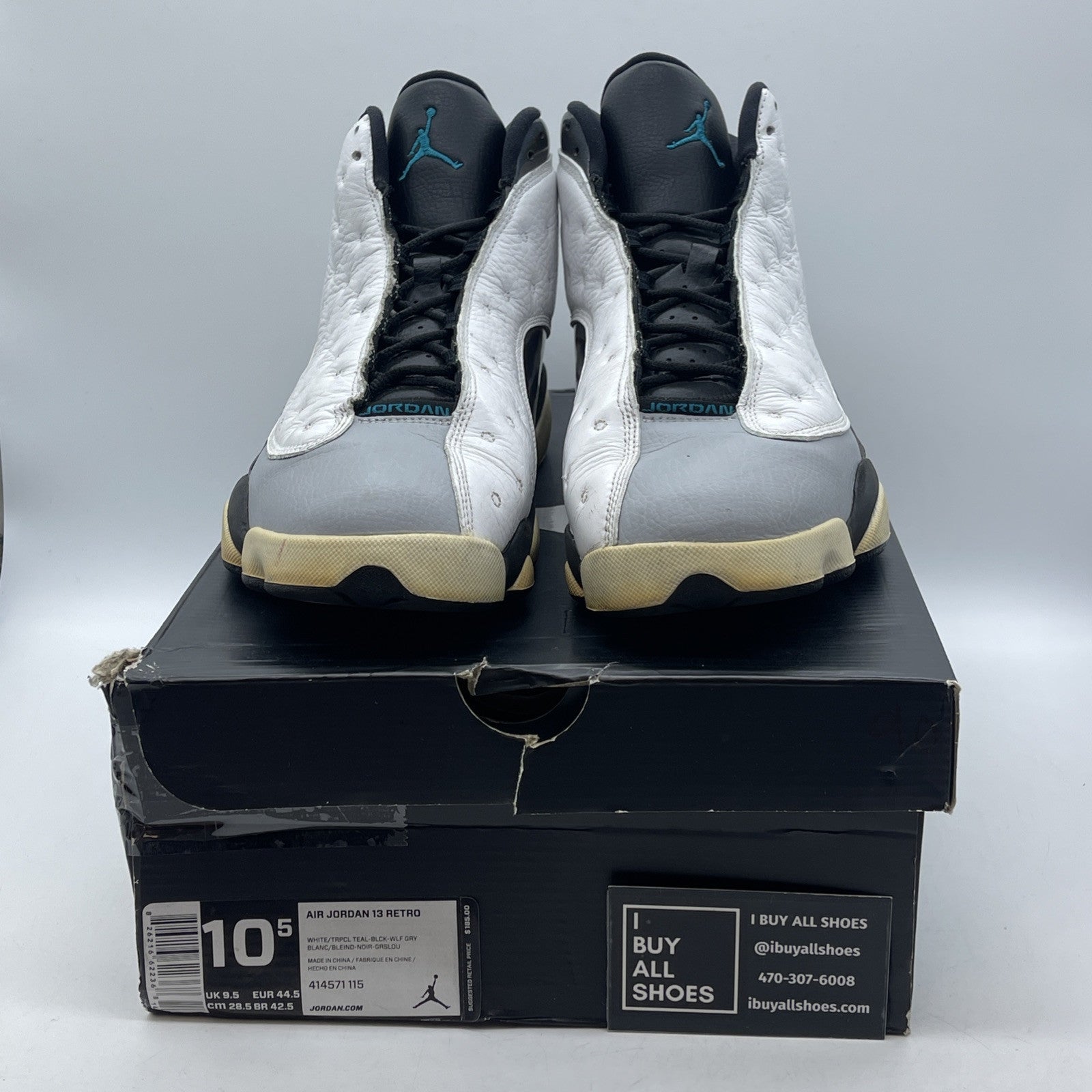 Size 10.5 - Air Jordan 13 Retro Barons Grey White Leather (414571-115)