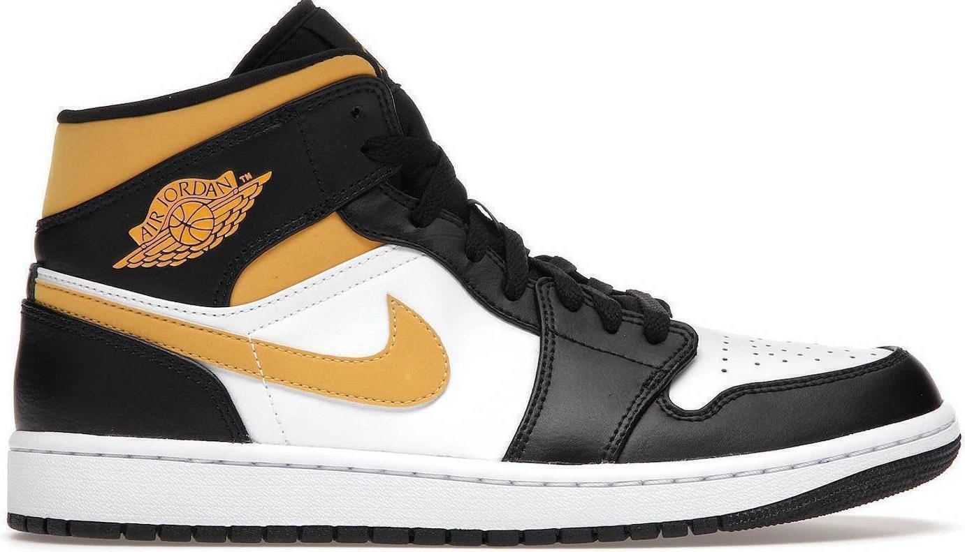 Size 10 - Air Jordan 1 Mid Black University Gold (554724-177)