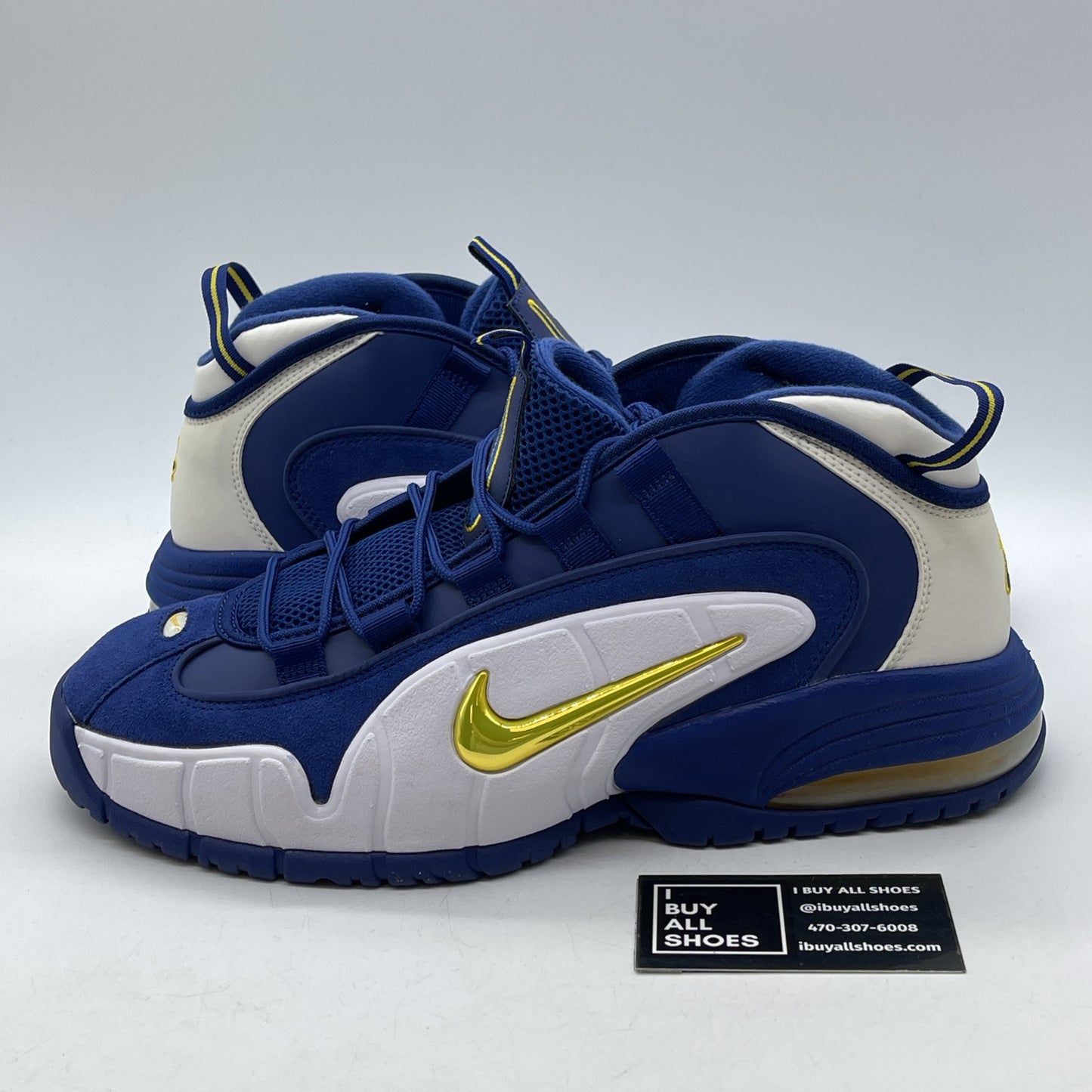 Size 11.5 - Nike Air Max Penny 1 Warriors Blue White Suede (685153-401)