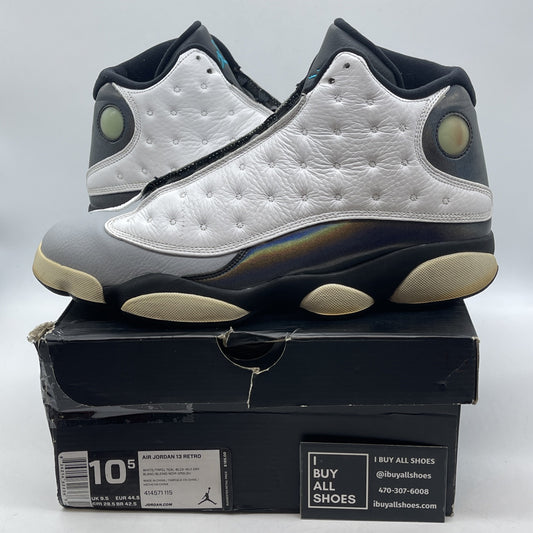 Size 10.5 - Air Jordan 13 Retro Barons Grey White Leather (414571-115)