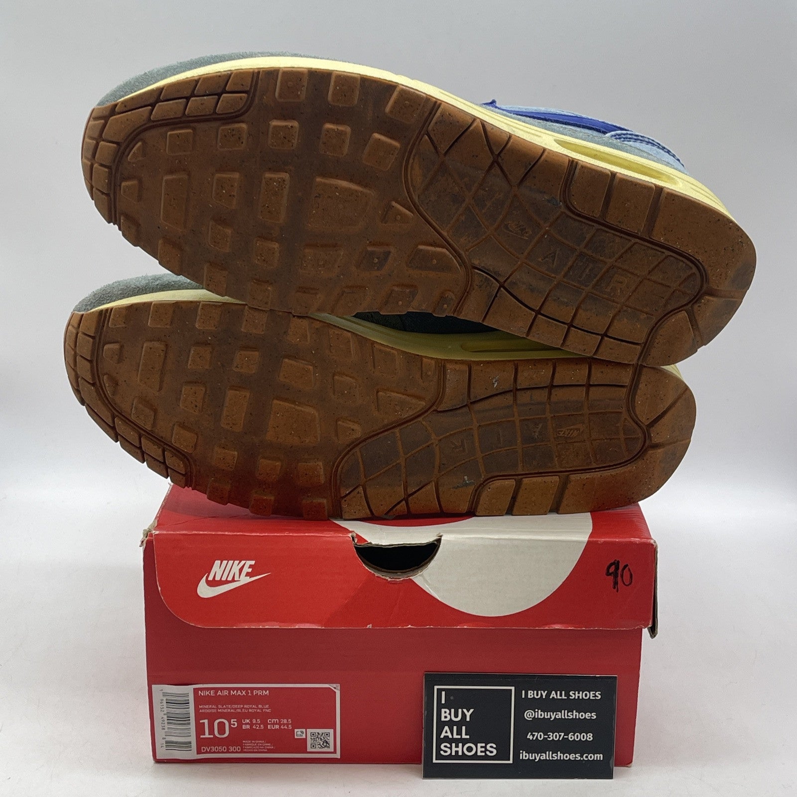 Size 10.5 - Nike Air Max 1 Premium Dirty Denim Blue Suede (DV3050-300(