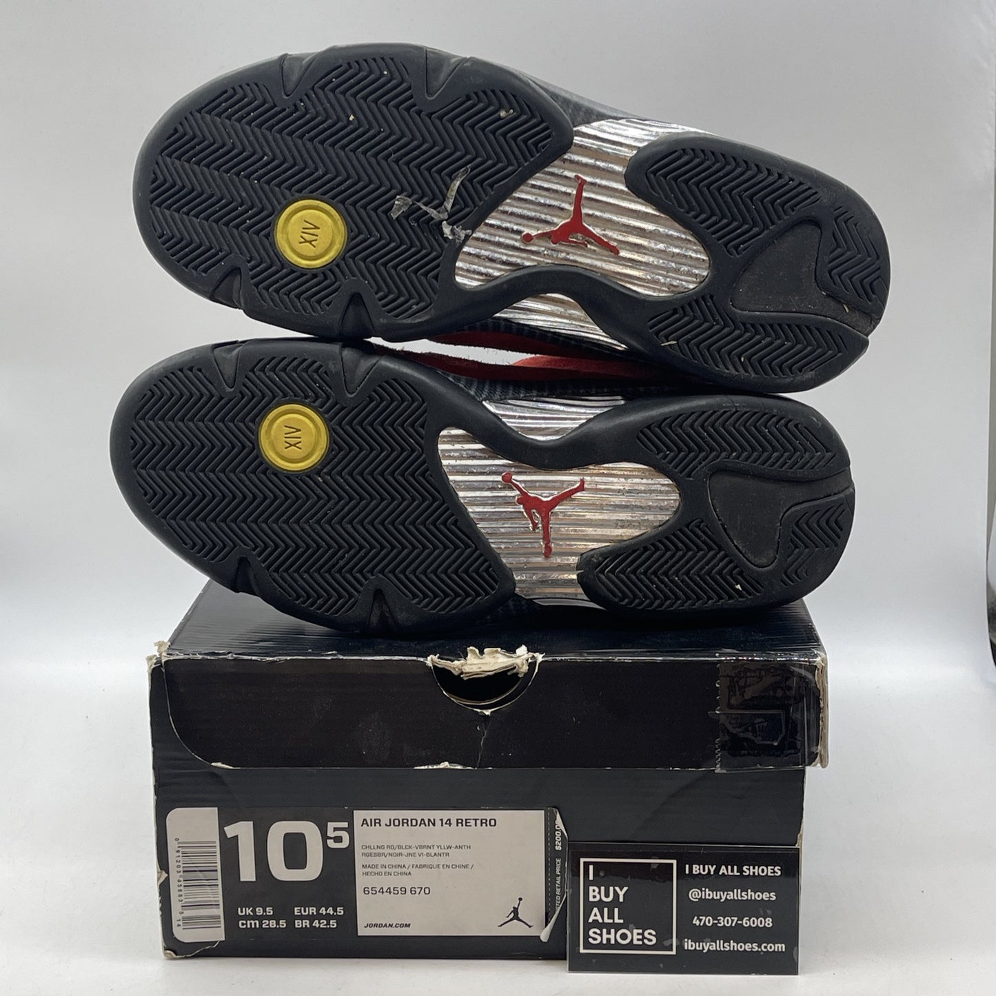 Size 10.5 - Air Jordan 14 Retro Ferrari Red Black Silver Suede (654459-670)