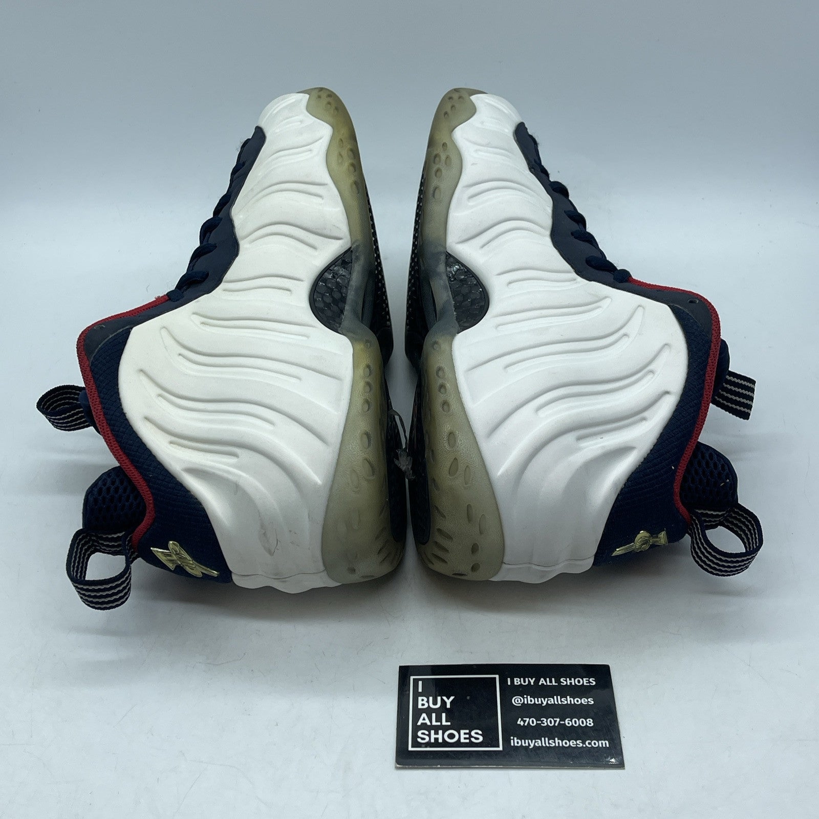 Size 10.5 - Nike Air Foamposite One PRM Olympic White Blue Suede (575420-400)