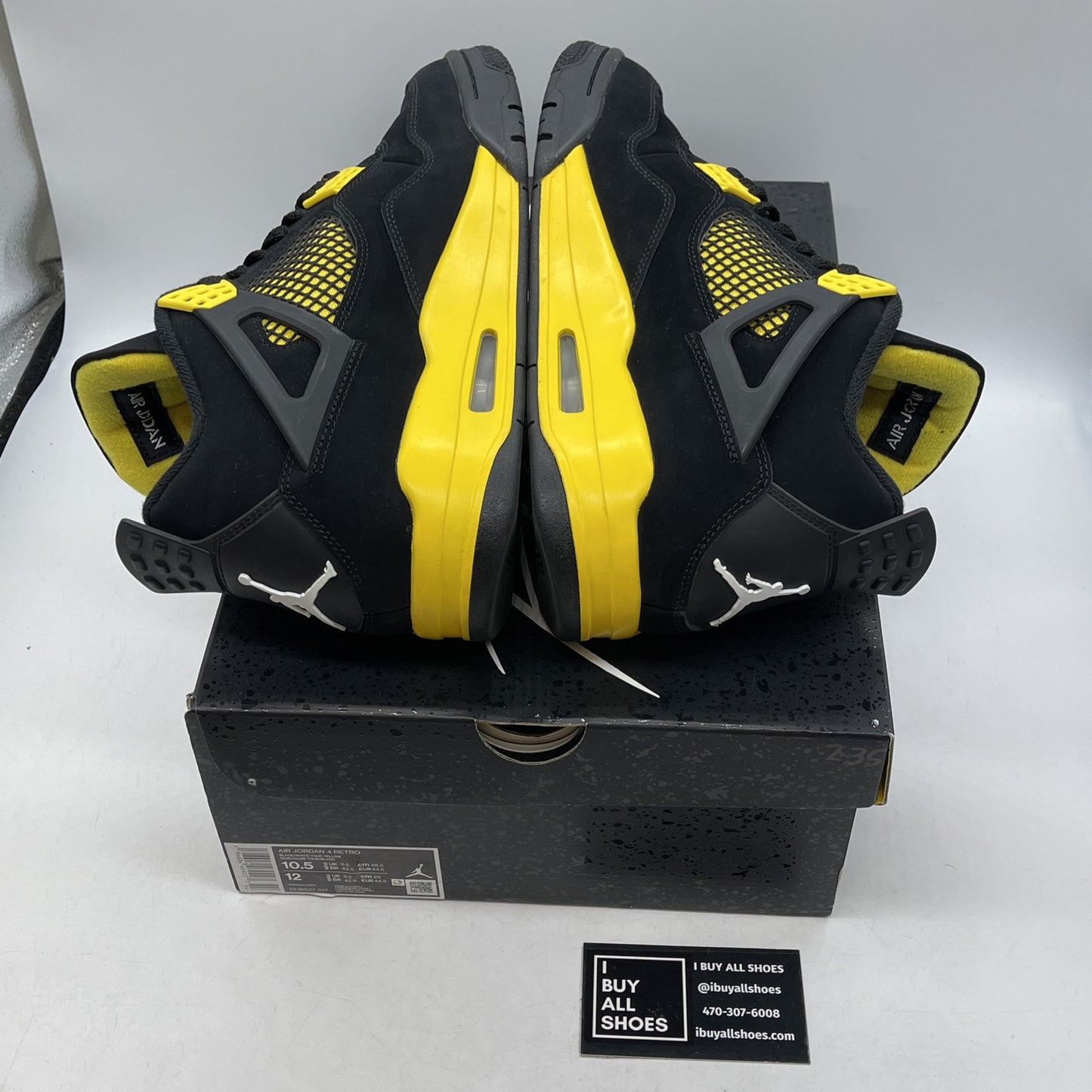 Size 10.5 - Jordan 4 Retro Mid Thunder Yellow White Black Suede (DH6927-017)