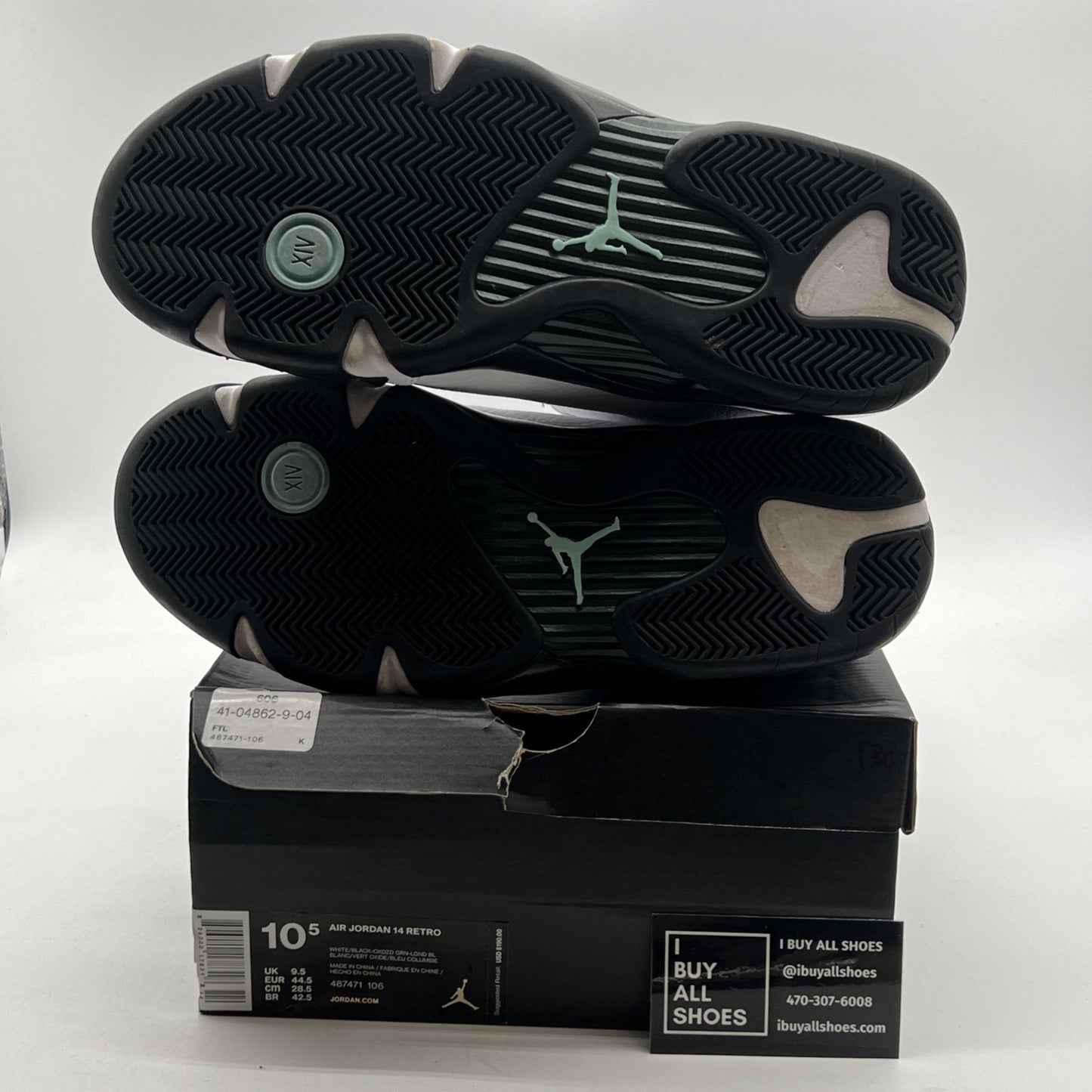 Size 10.5 - Air Jordan 14 Retro 2016 Oxidized Green (487471-106)